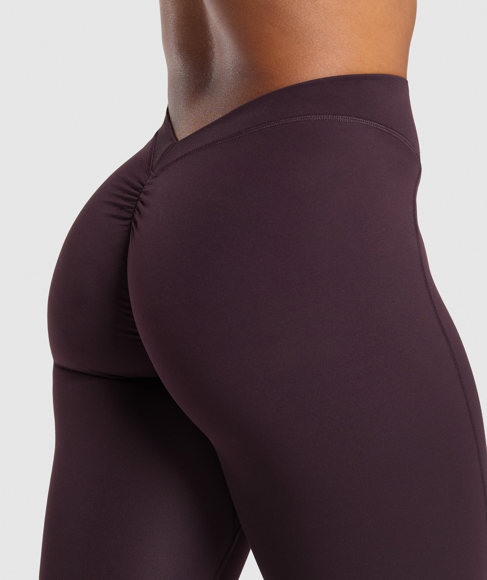 Gymshark Lifting Dipped Waistband Leggings - Plum Brown
