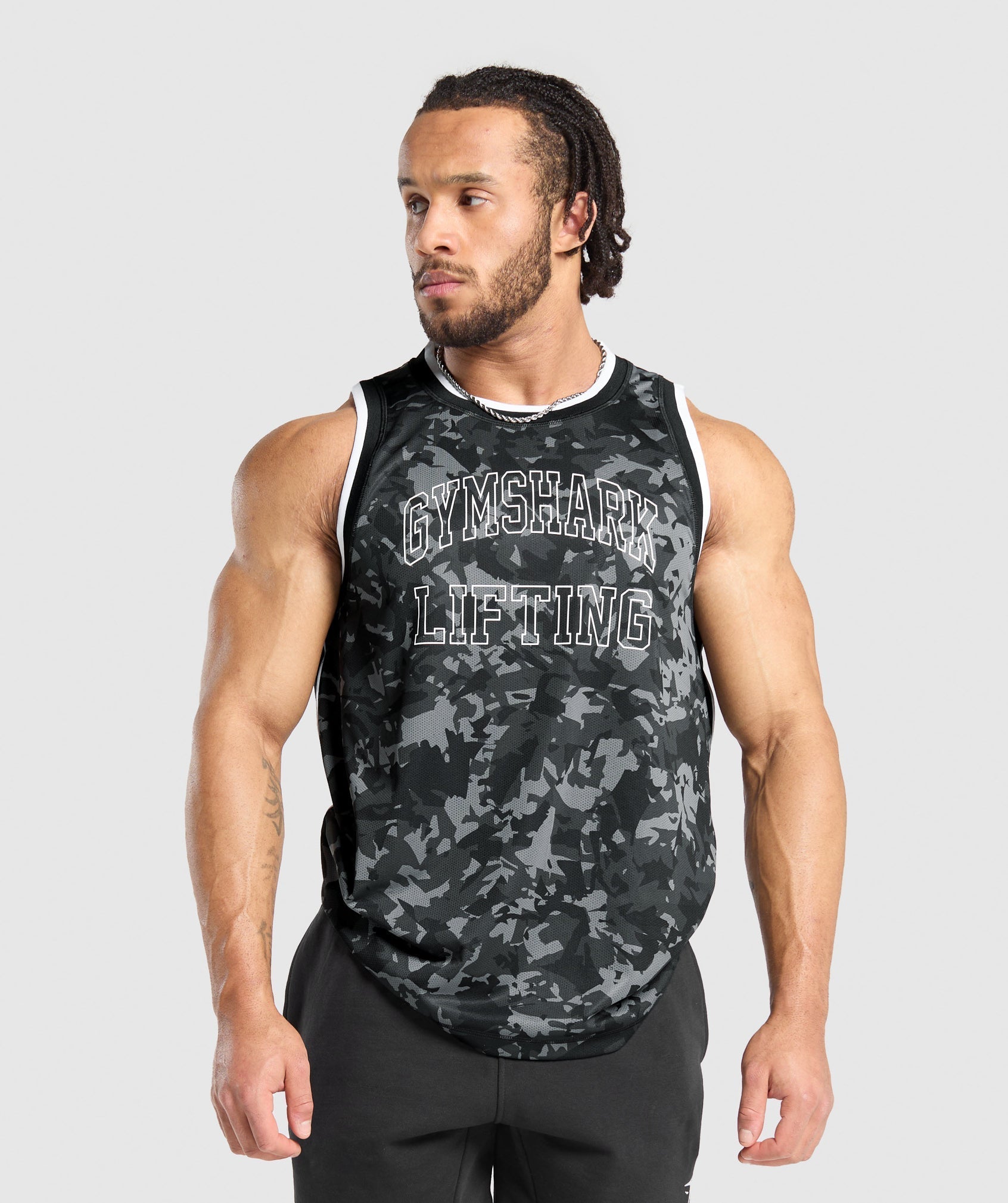 Gymshark Mesh Tank - Black Camo
