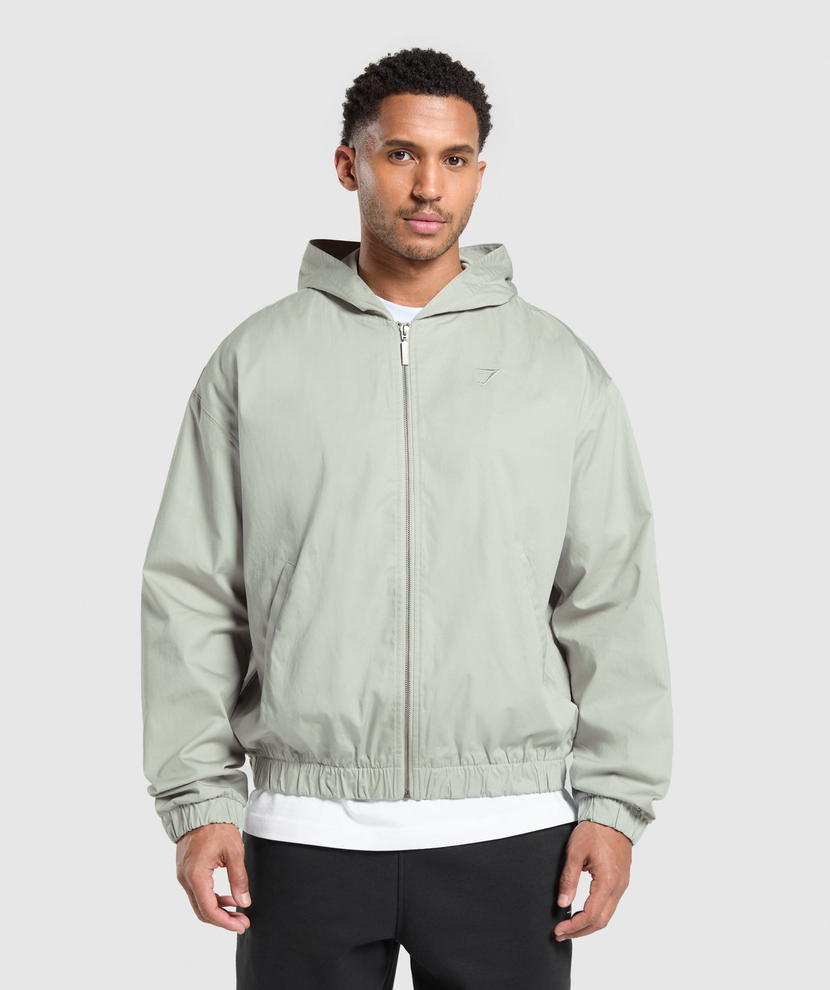 Gymshark Oversized Hooded Jacket - Stone Grey