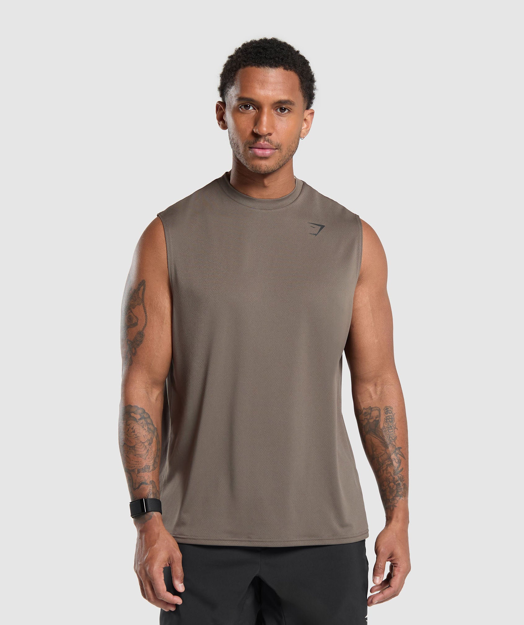 Gymshark Arrival Oversized Tank - Camo Brown