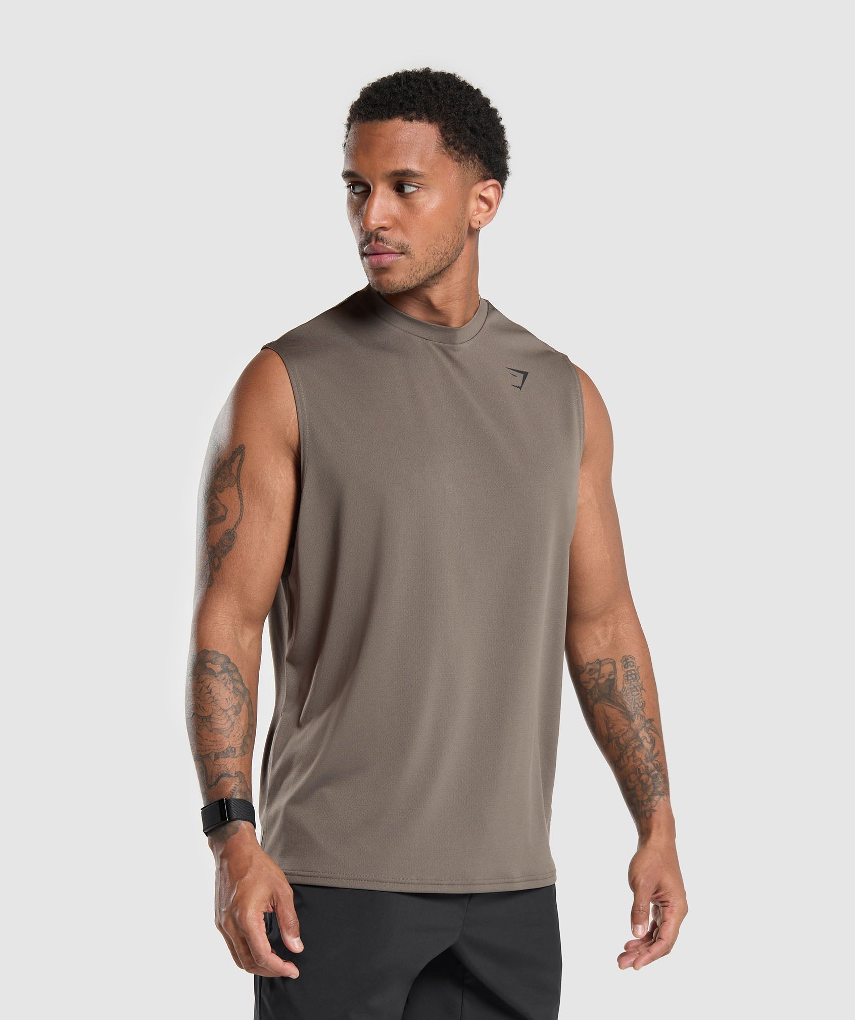 Gymshark Arrival Oversized Tank - Camo Brown