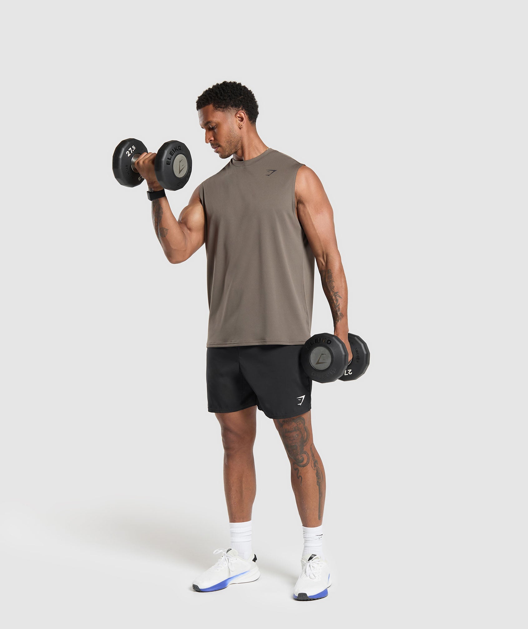 Gymshark Arrival Oversized Tank - Camo Brown