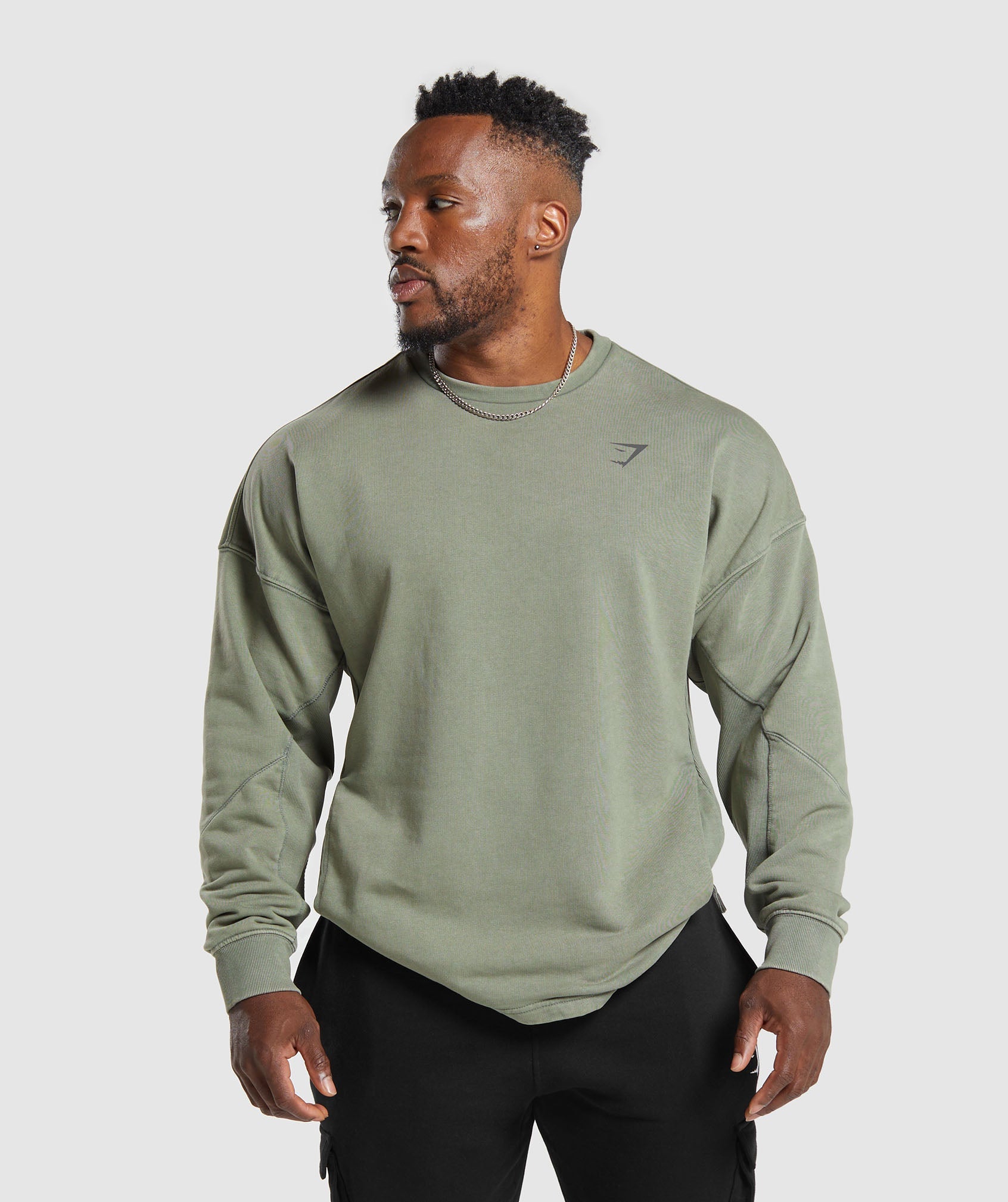 Gymshark Power Washed Crew - Dusk Green