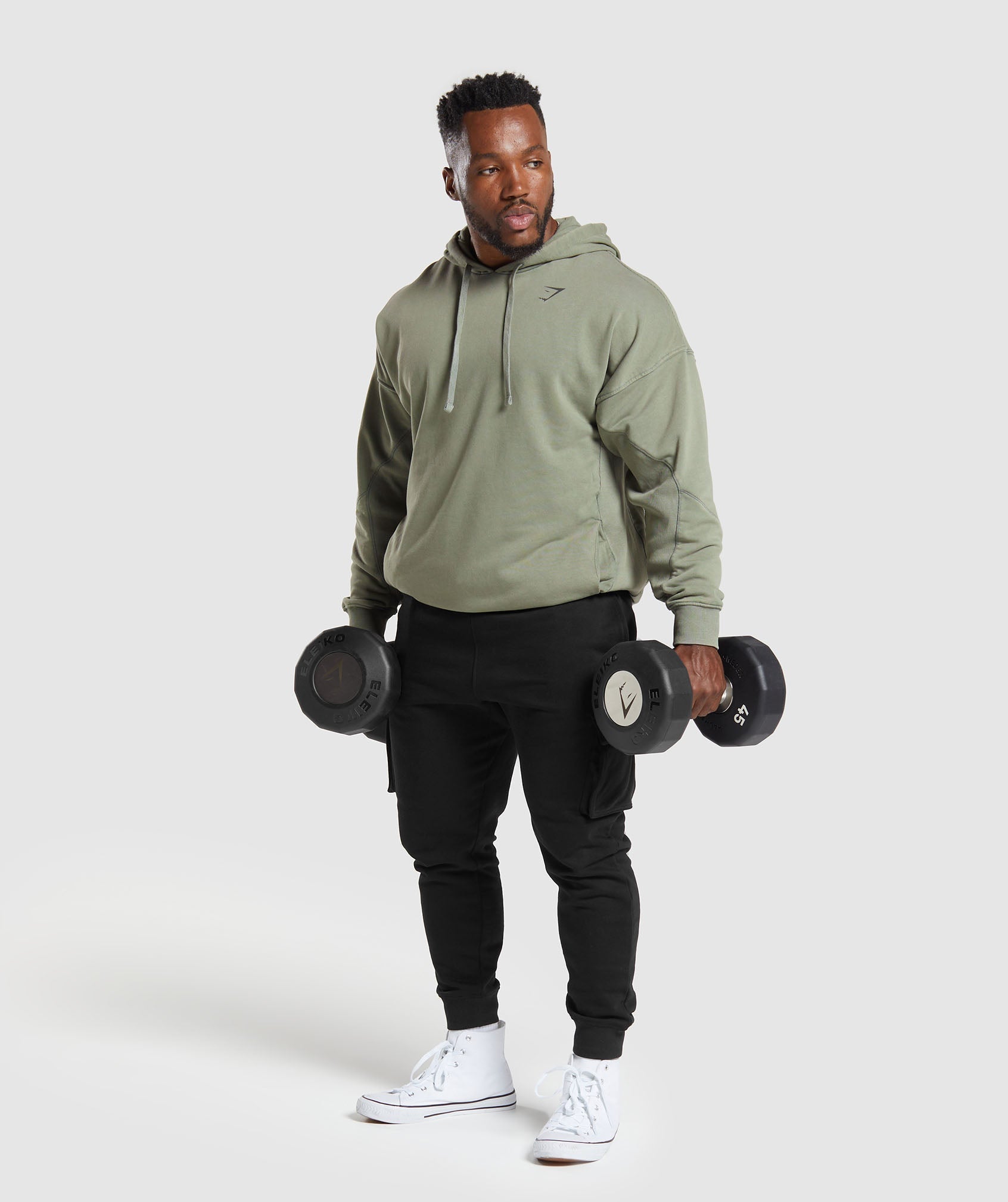 Gymshark Power Washed Hoodie - Dusk Green