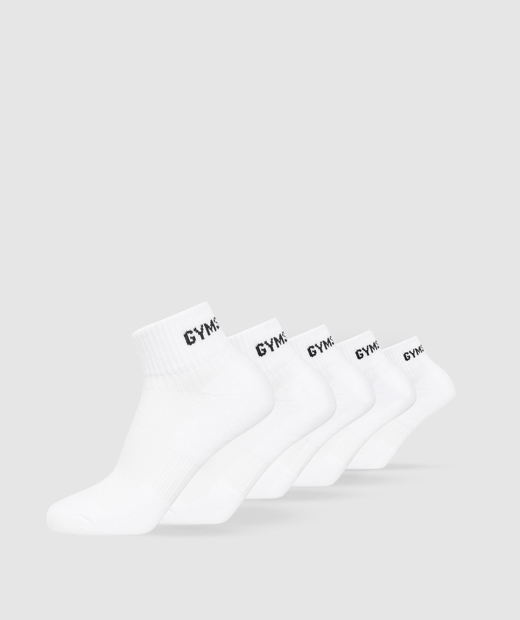 Gymshark Quarter Socks 5pk - White