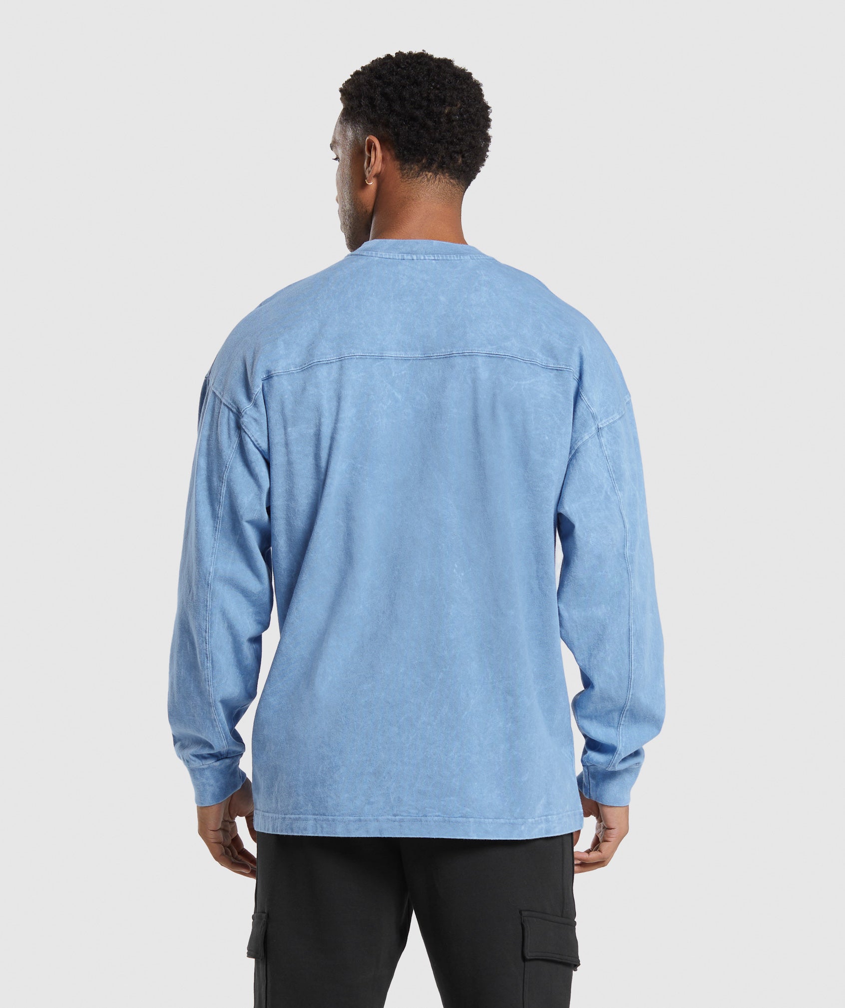 Gymshark Rest Day Washed Long Sleeve T-Shirt - Faded Blue