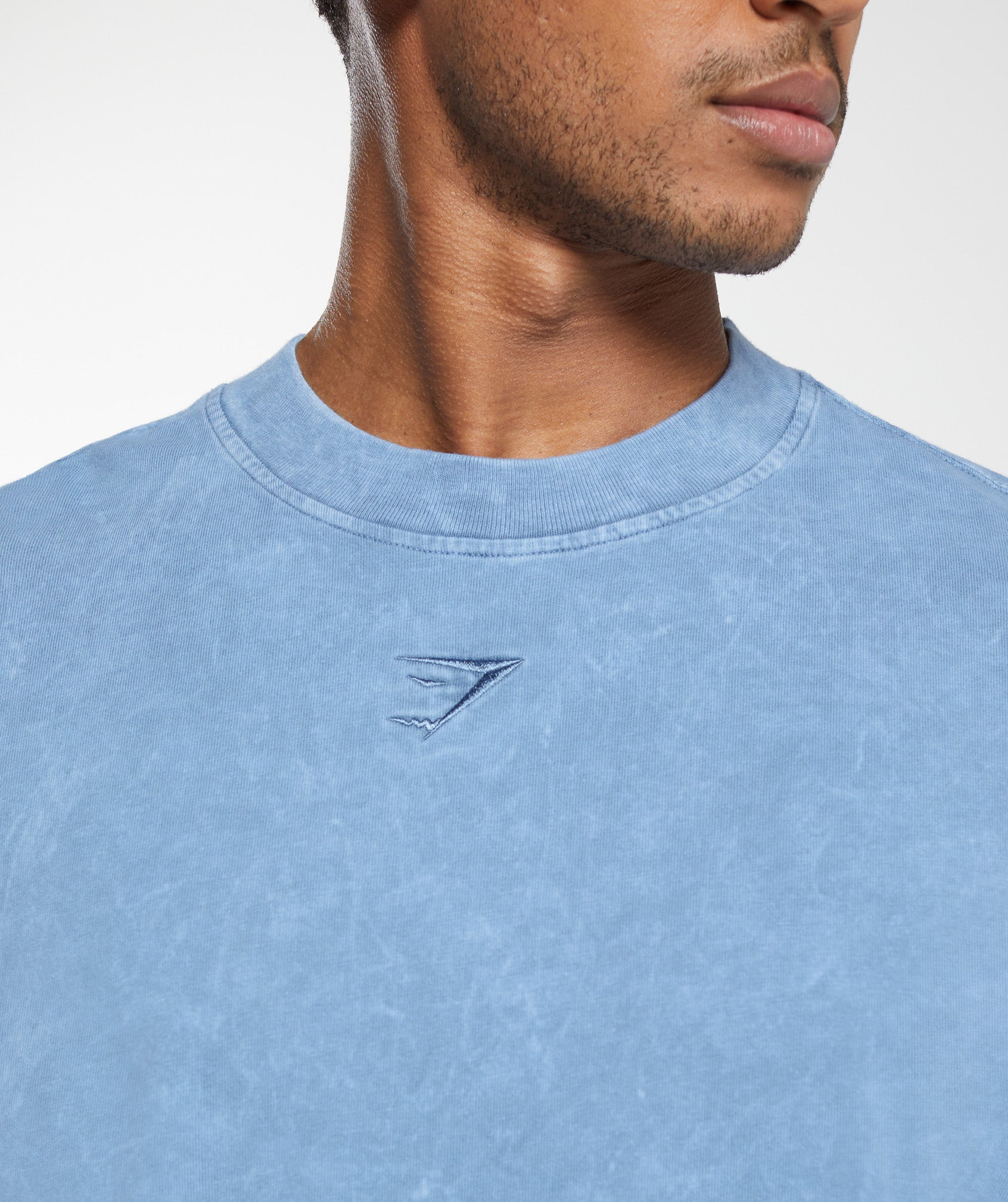 Gymshark Rest Day Washed Long Sleeve T-Shirt - Faded Blue