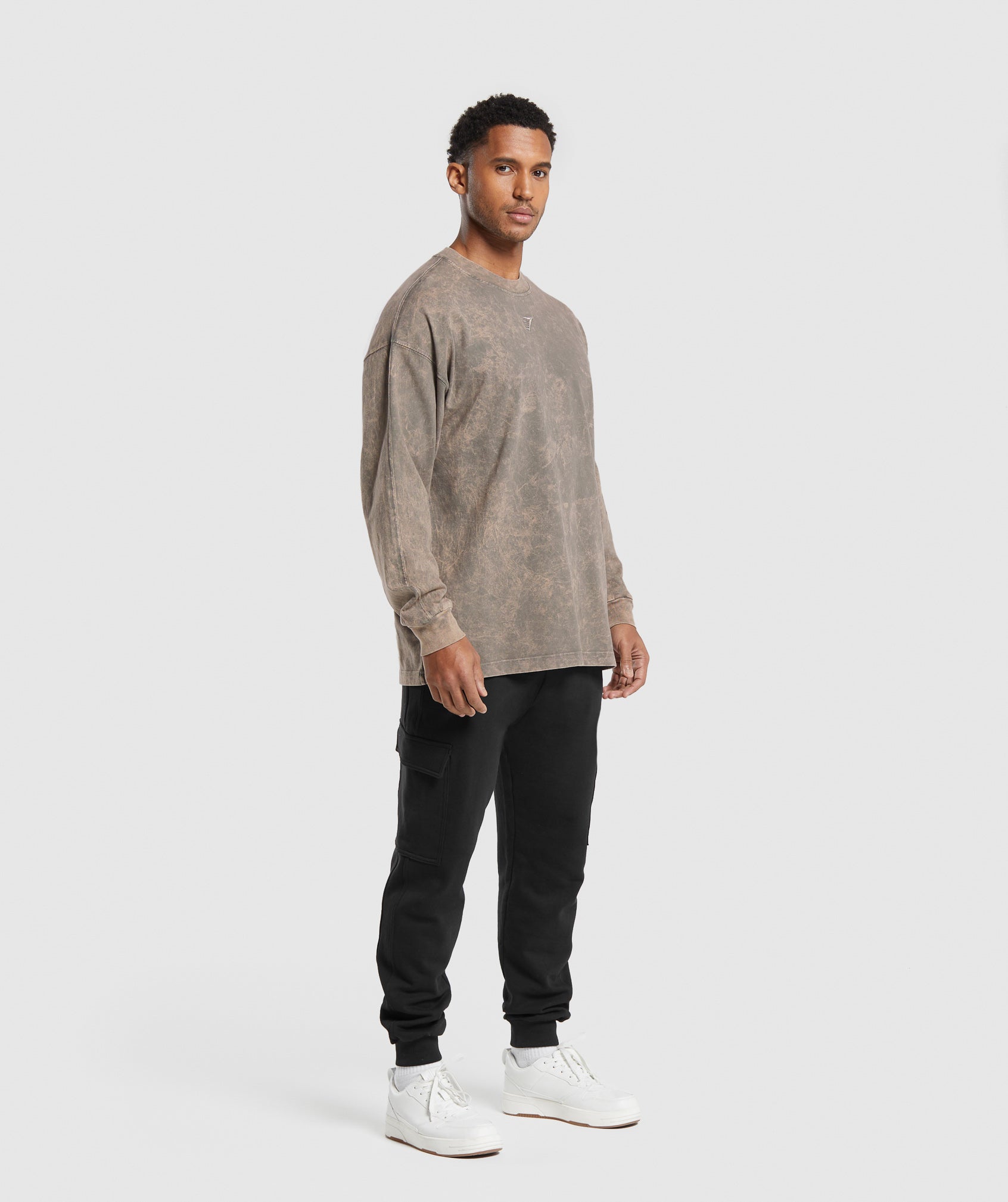 Gymshark Rest Day Washed Long Sleeve T-Shirt - Linen Brown