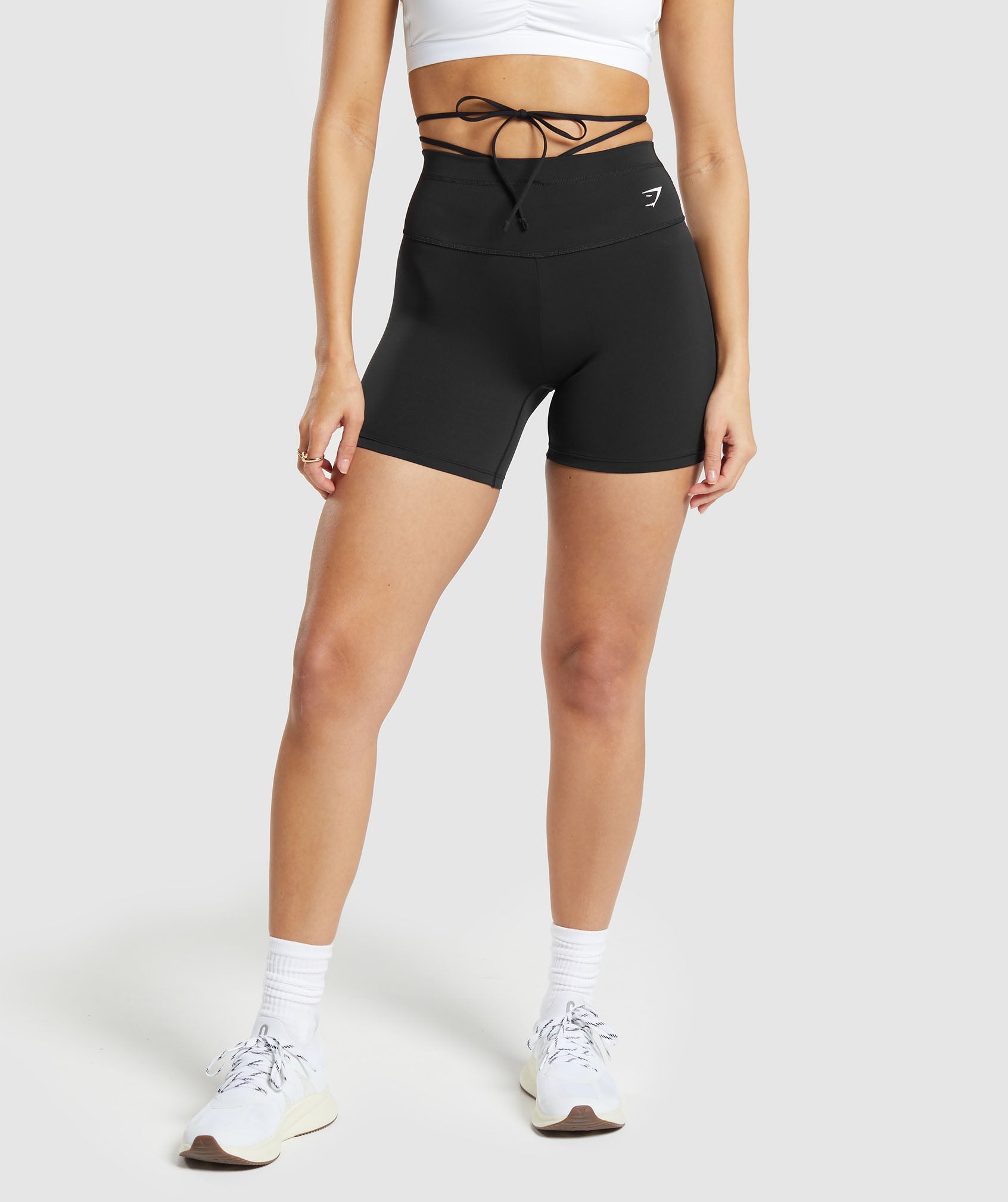 Ribbon Tie Waisted Shorts - Black