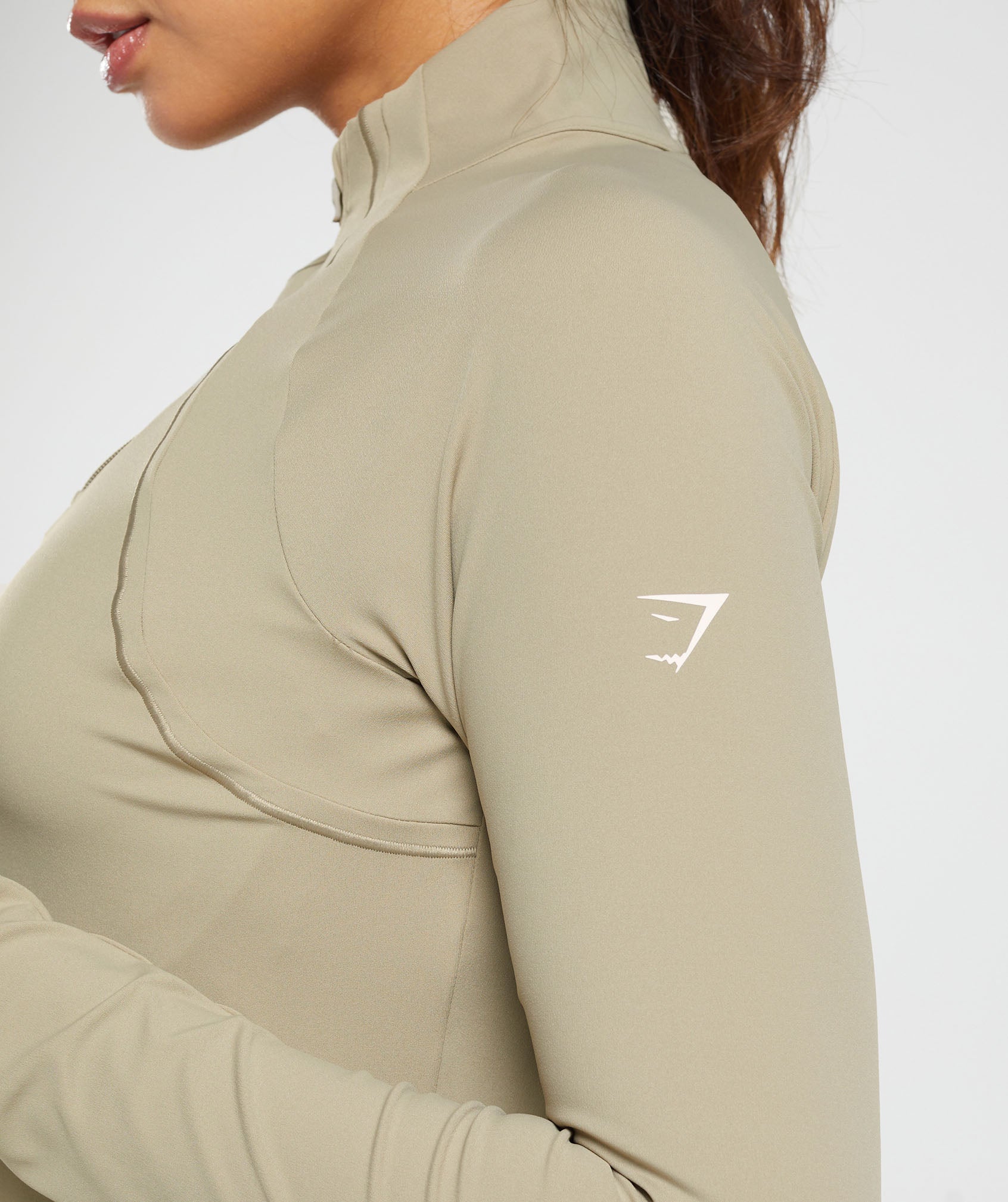 Gymshark Running 1/4 Zip - Cement Brown