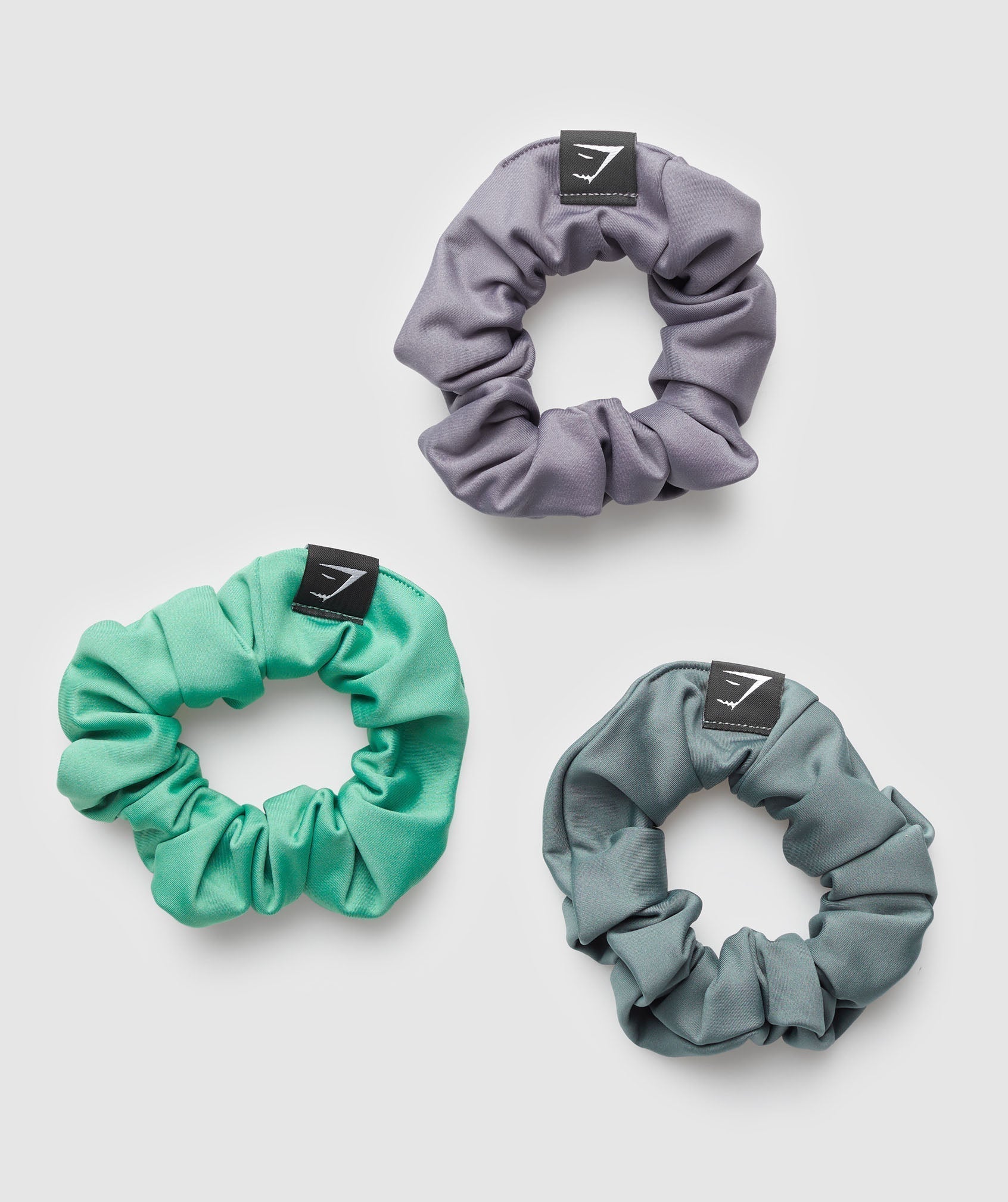 Gymshark Scrunchies 3pk - Fog Purple/Cargo Teal/Lagoon Green