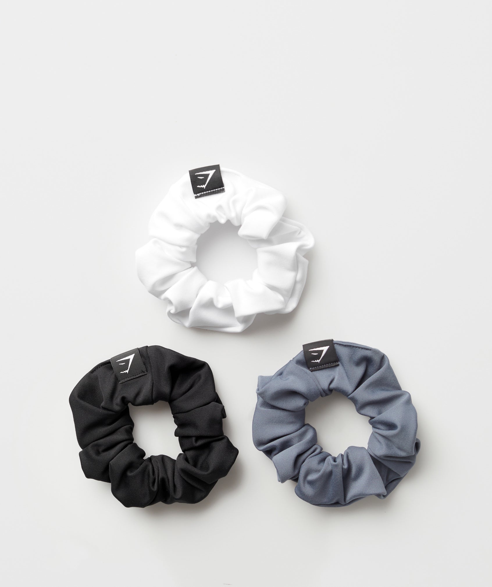 Gymshark Scrunchies 3pk - Black/Iron Blue/White