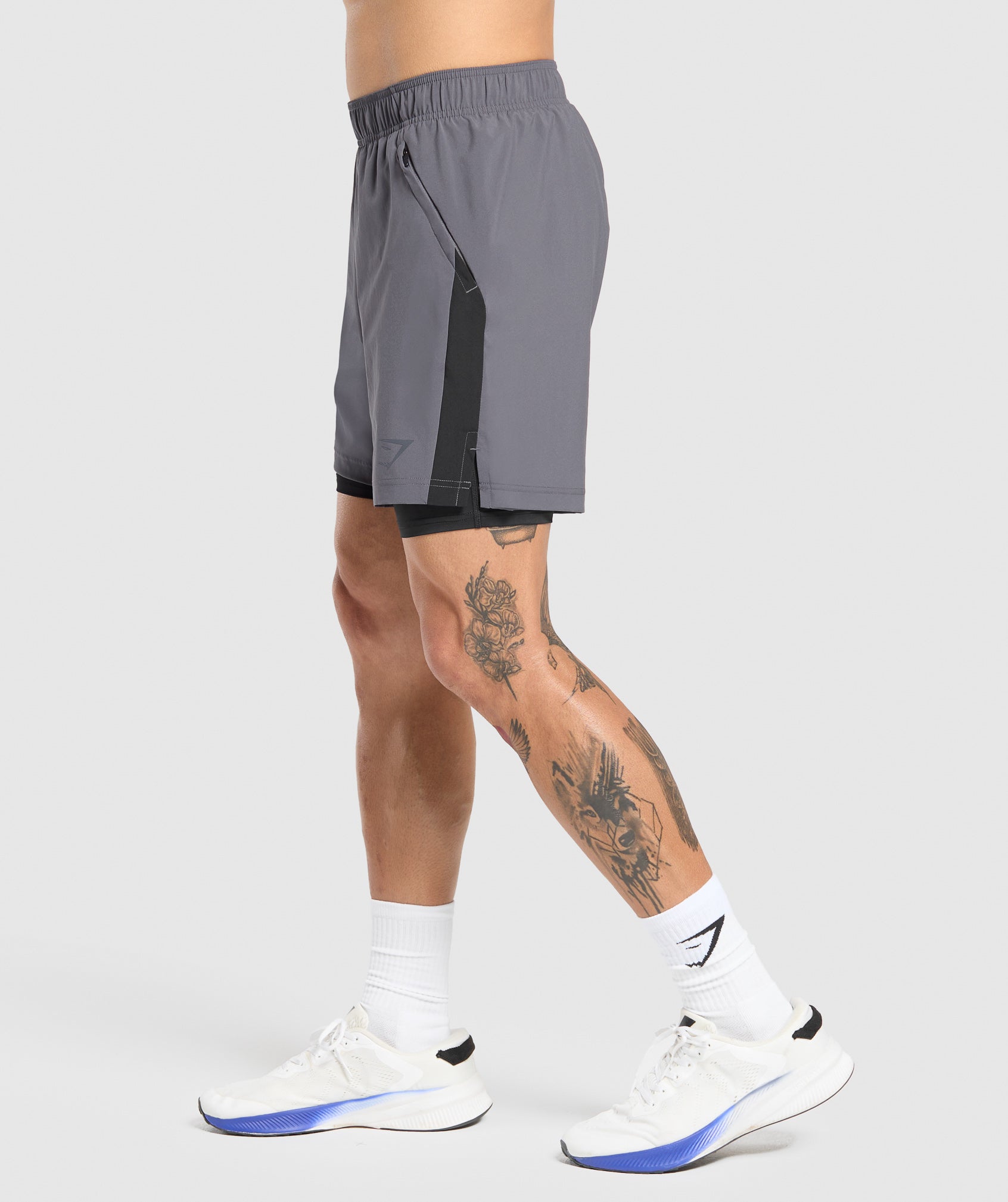 Gymshark Sport 7" 2 in 1 Shorts - Dark Grey/Black