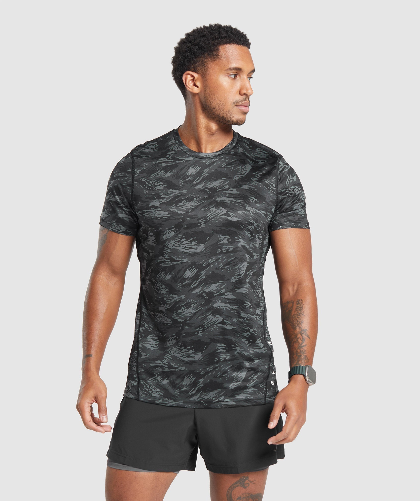 Gymshark Sport Print T-Shirt - Asphalt Grey