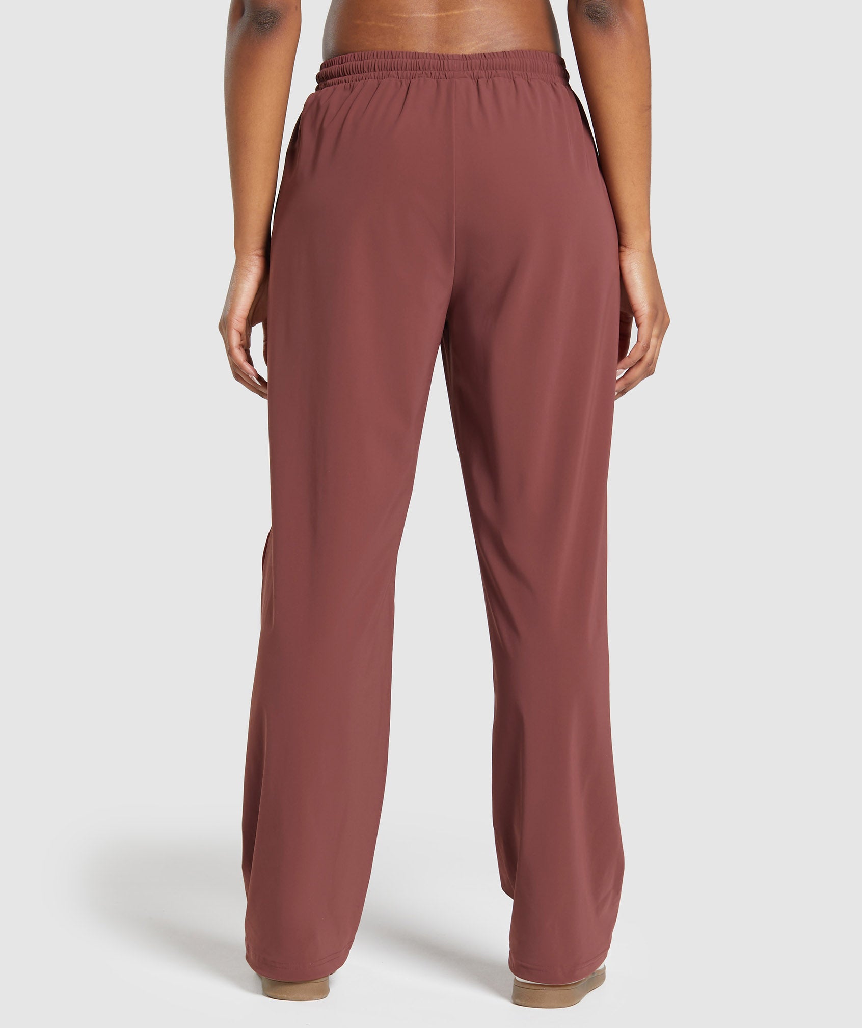 Gymshark Stitch Feature Woven Pants - Burgundy Brown