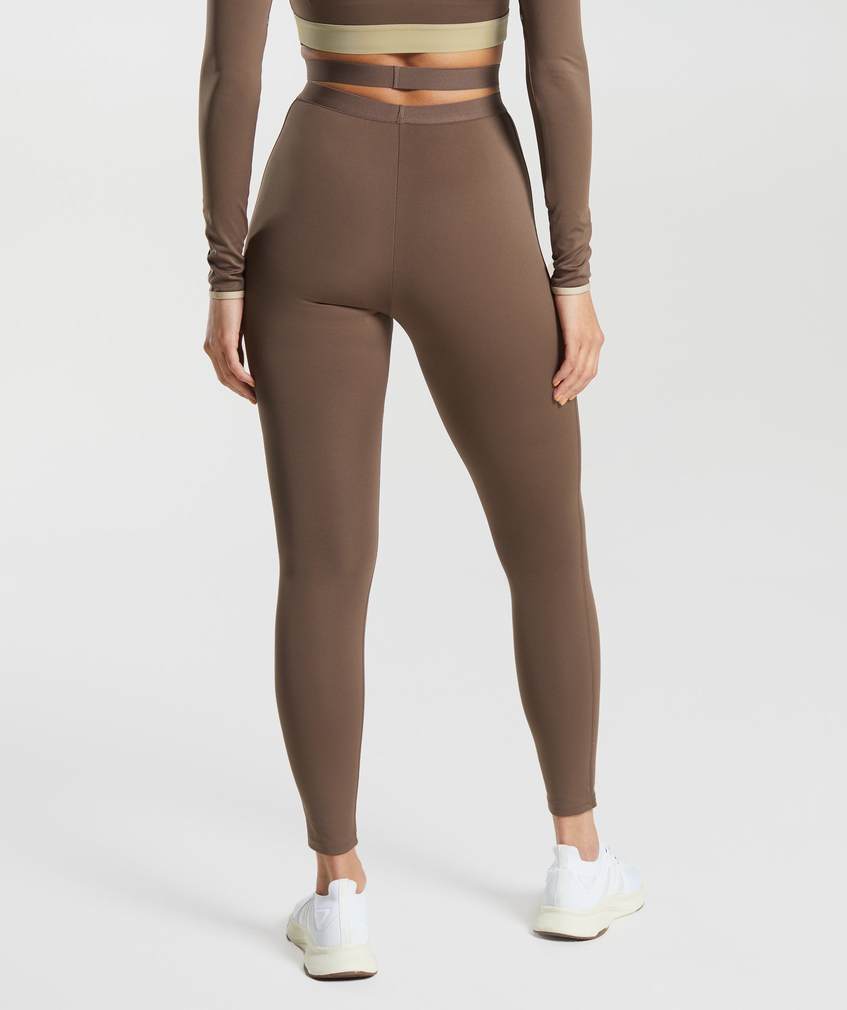 Gymshark Strappy Waistband Leggings - Soft Brown