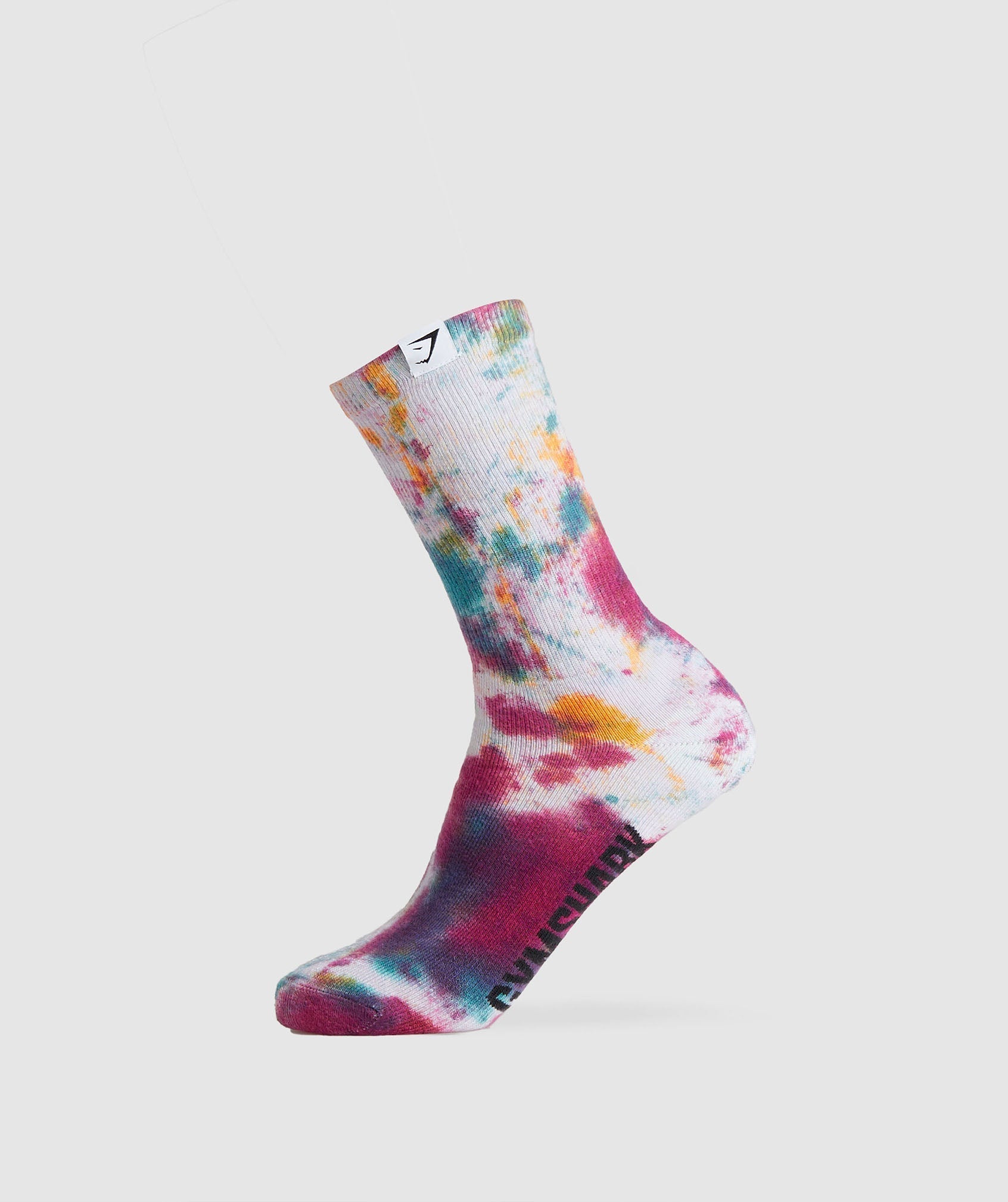 Gymshark Tie Dye Crew Socks - White/Canary Yellow/Raspberry Pink/Terrace Blue