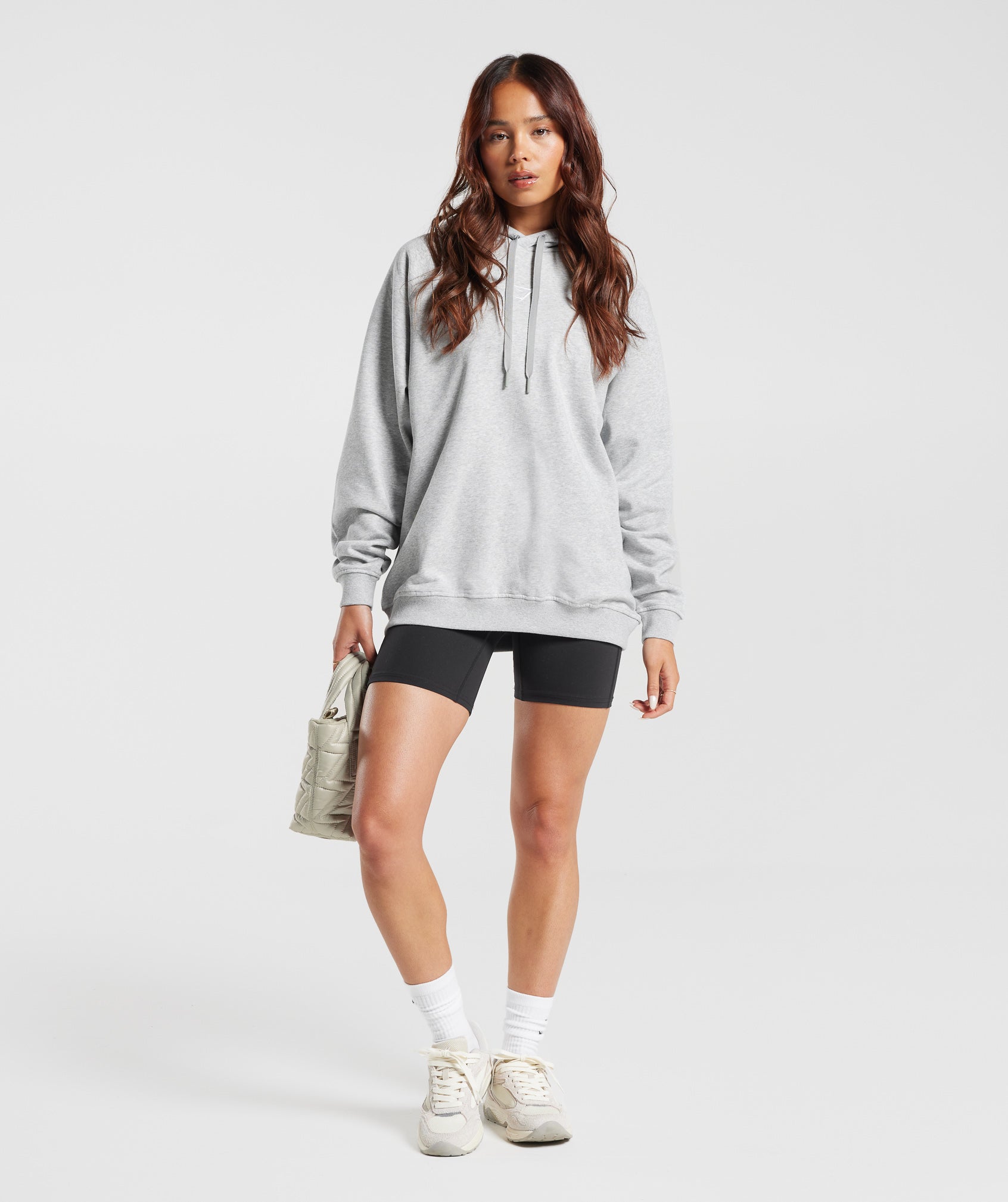 Gymshark Training Oversized Fleece Hoodie - Light Grey Marl