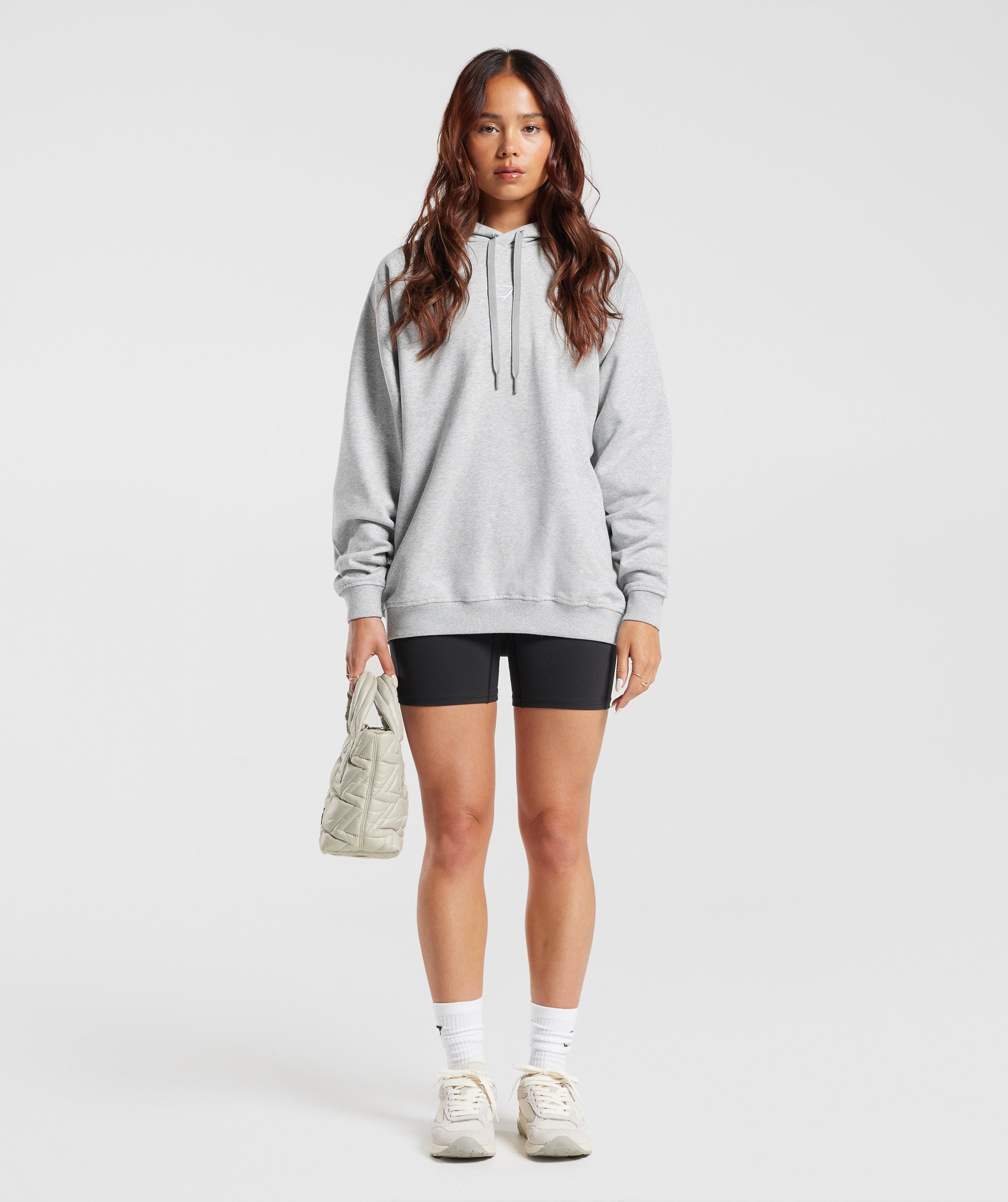 Gymshark Training Oversized Fleece Hoodie - Light Grey Marl