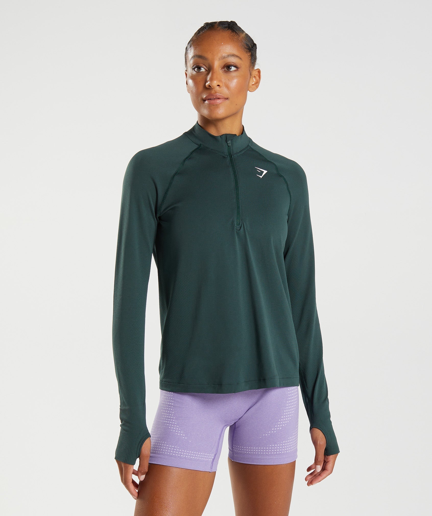 Gymshark Vital 1/2 Zip - Woodland Green Marl