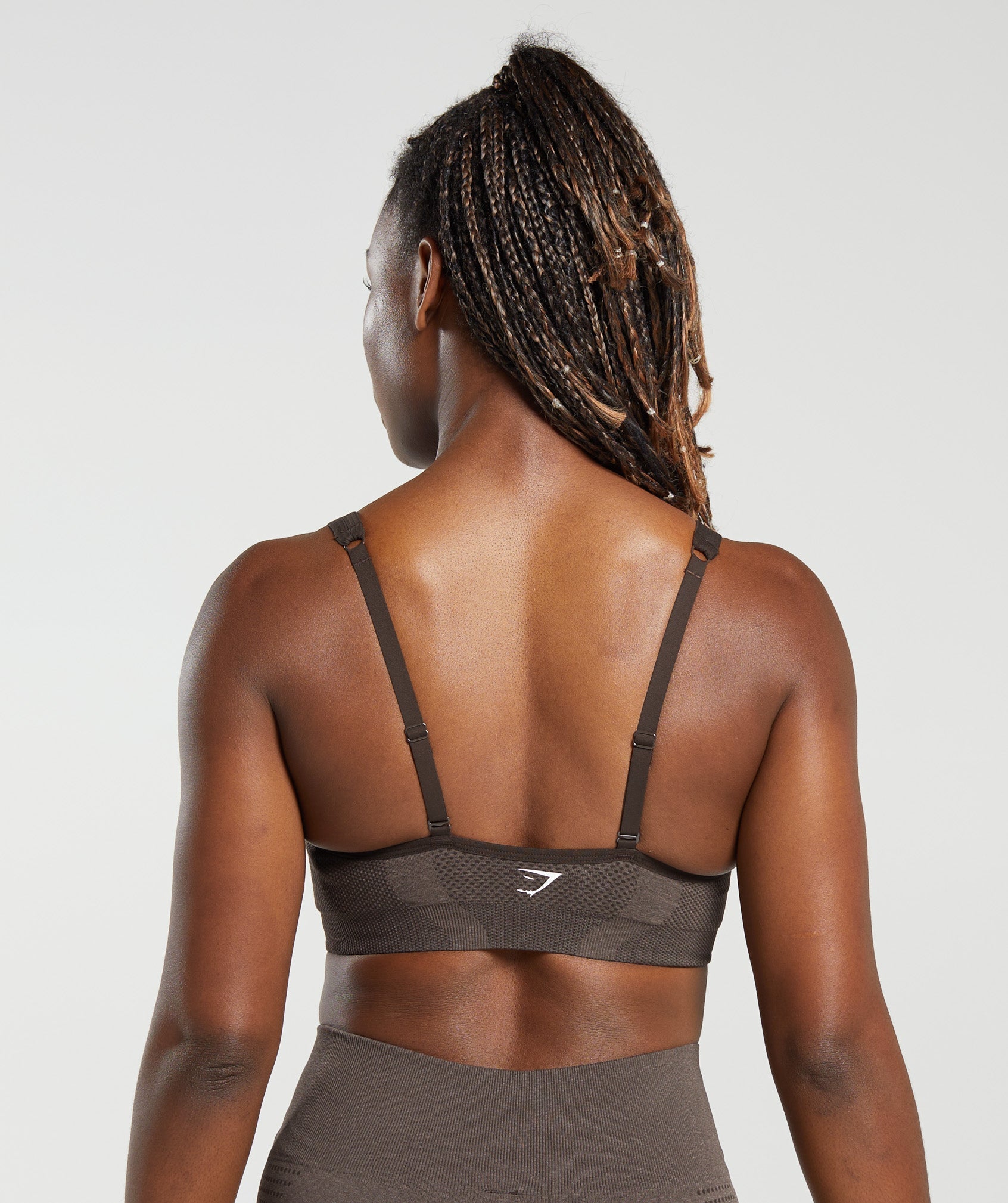 Gymshark Vital V Neck Sports Bra - Brown Marl