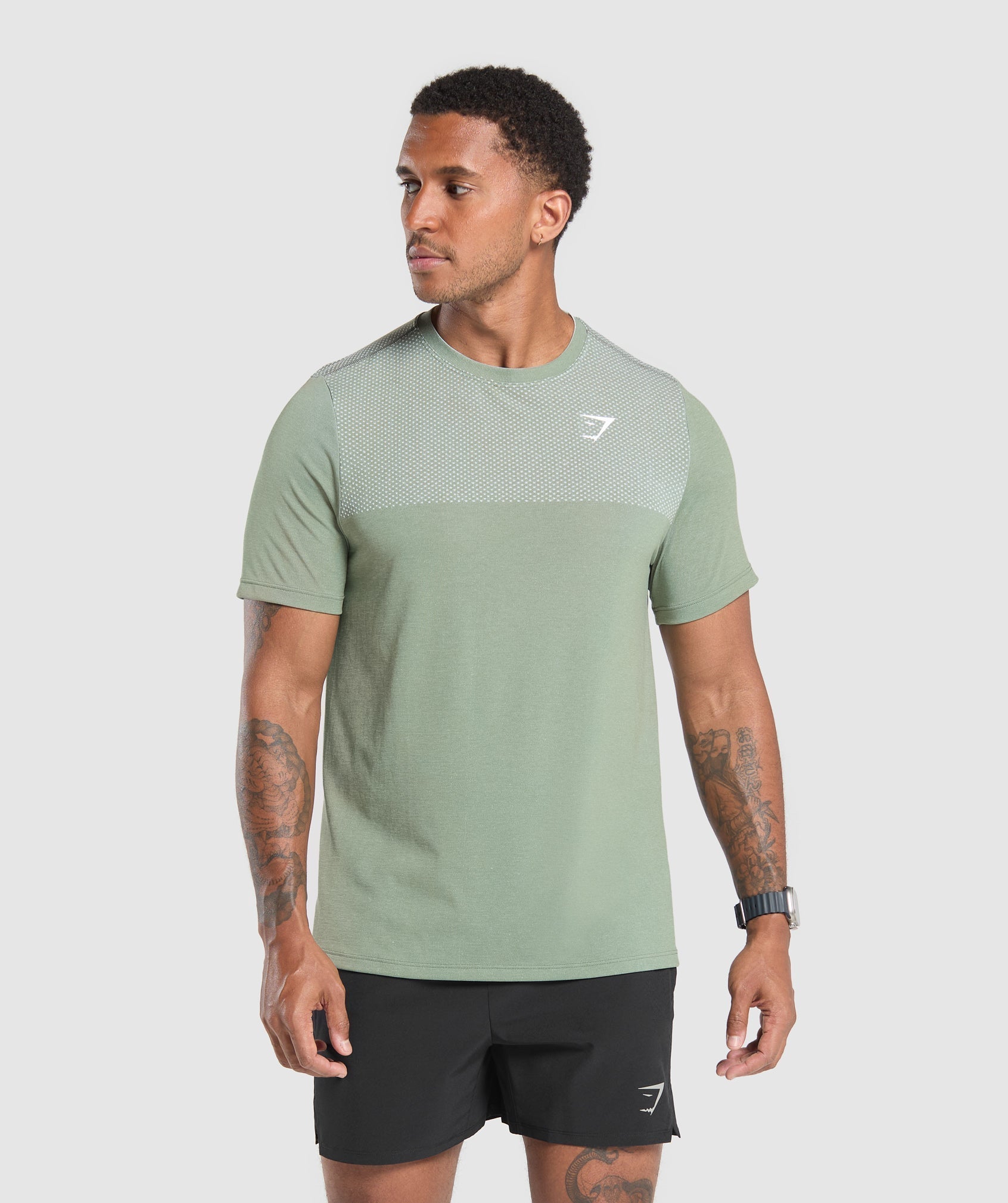 Gymshark Vital T-Shirt - Faded Green/Force Green Marl