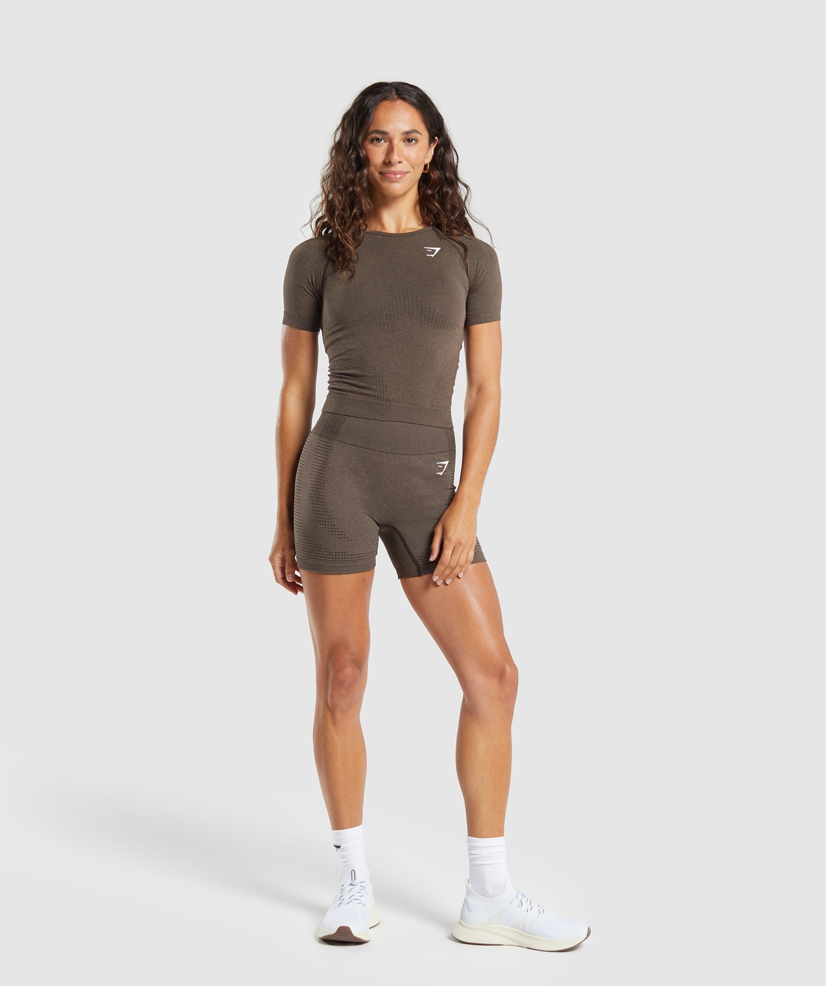 Gymshark Vital Tight T-Shirt - Penny Brown Marl