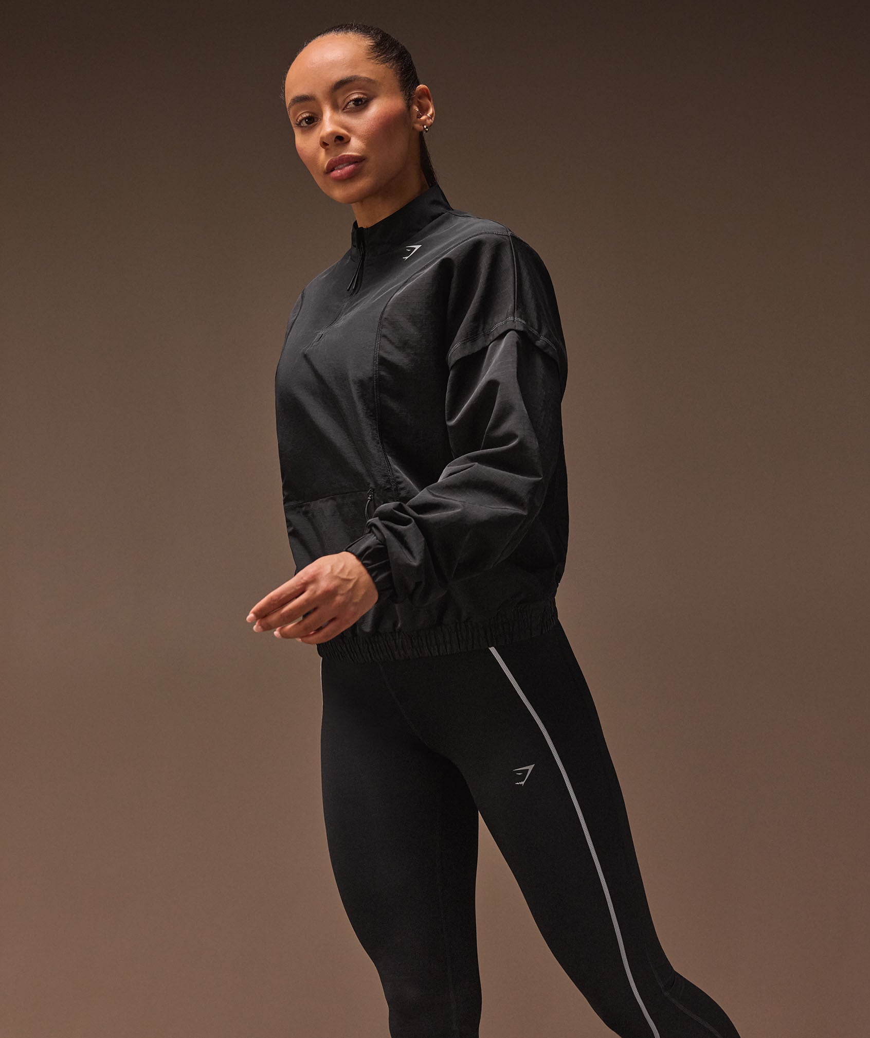 Gymshark Running 1/4 Zip Track Top - Black
