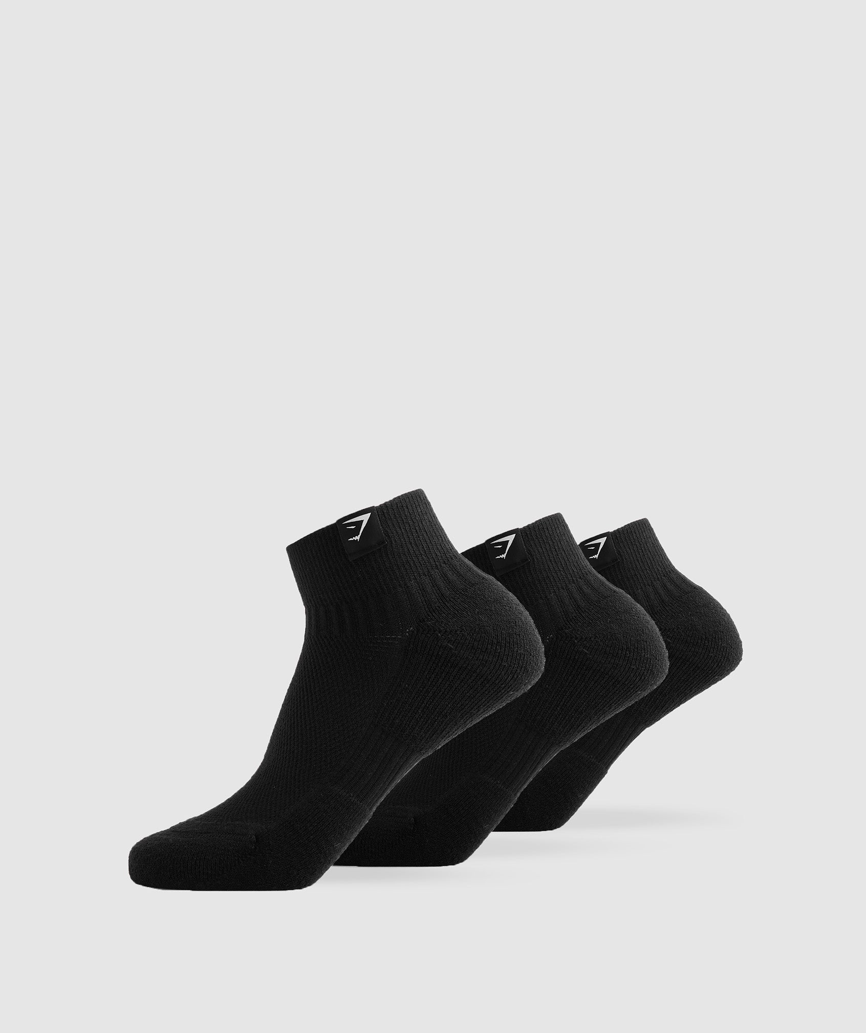 Gymshark Woven Tab Sneaker Socks 3pk- Black