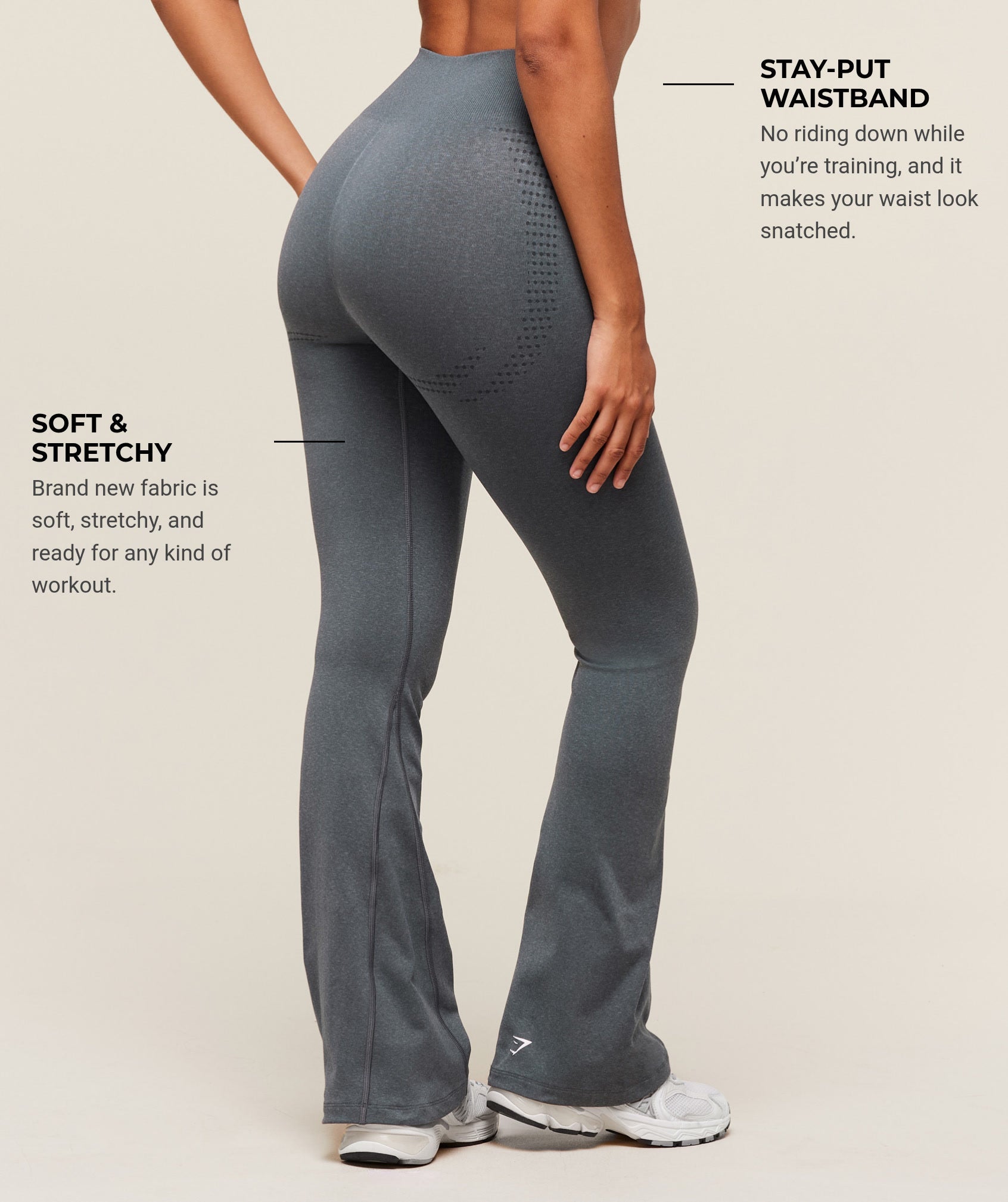 Gymshark Vital Soft Flared Leggings - Strong Grey/Marl