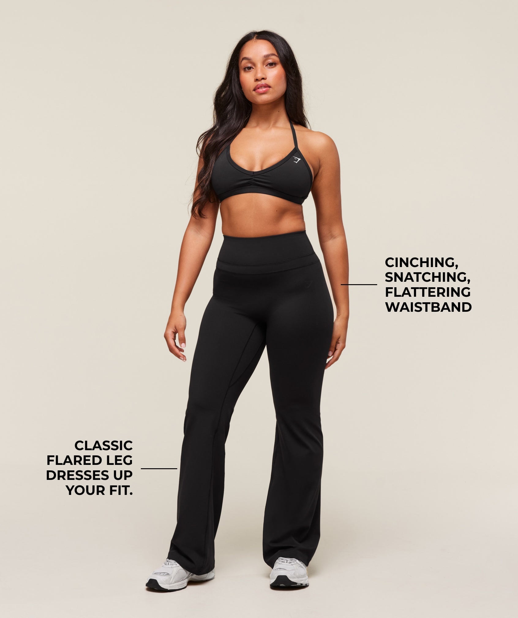 Gymshark Whitney Flared Leggings Short - Black