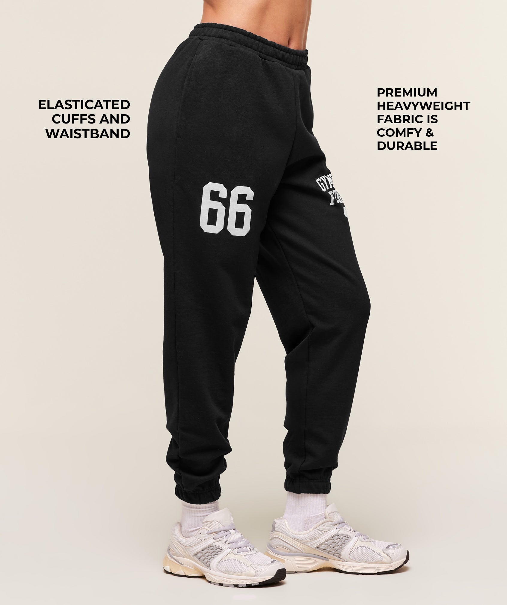 Gymshark Campus Graphic Oversized Jogger - Black