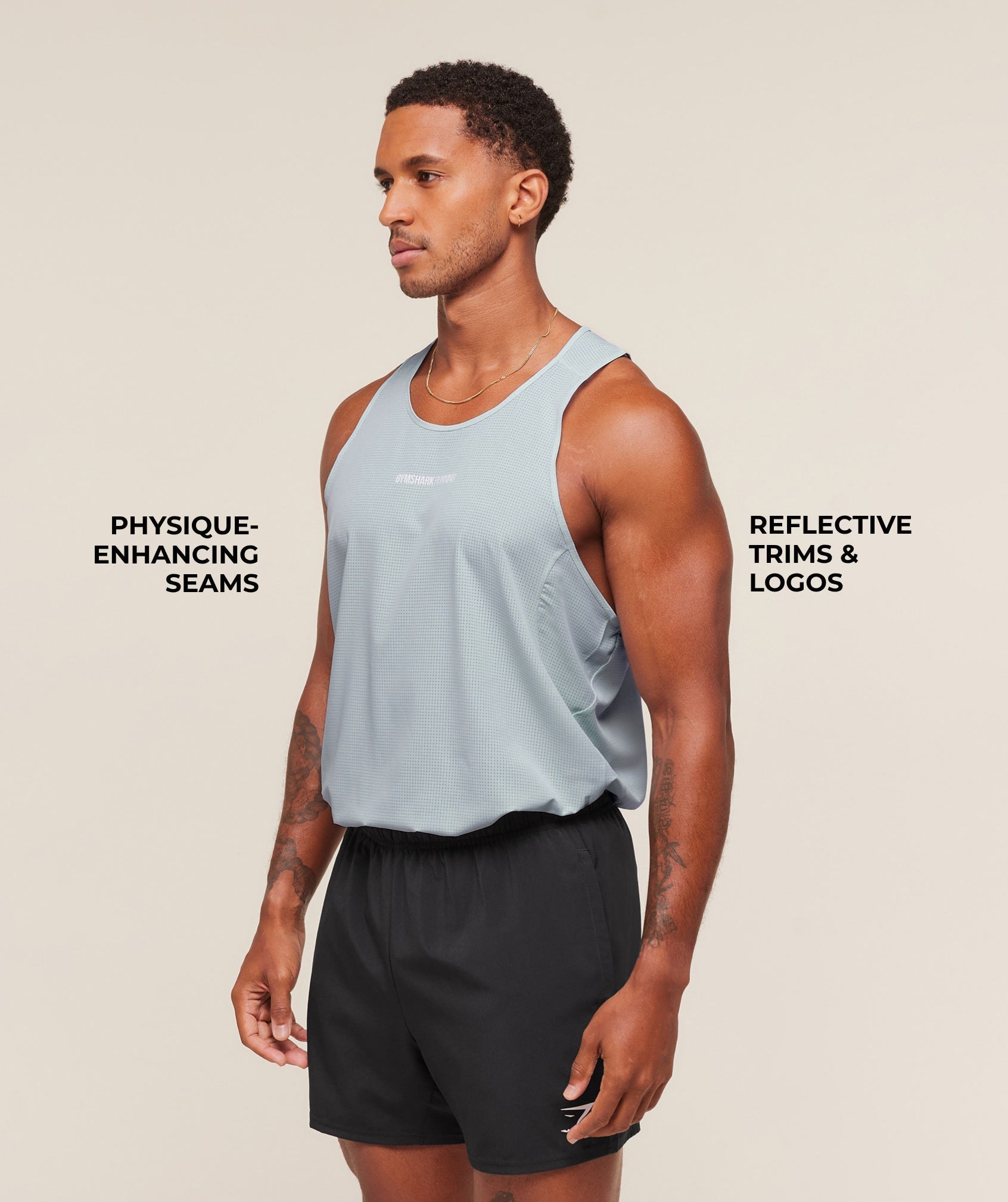 Gymshark Running Tank - Smoke Blue