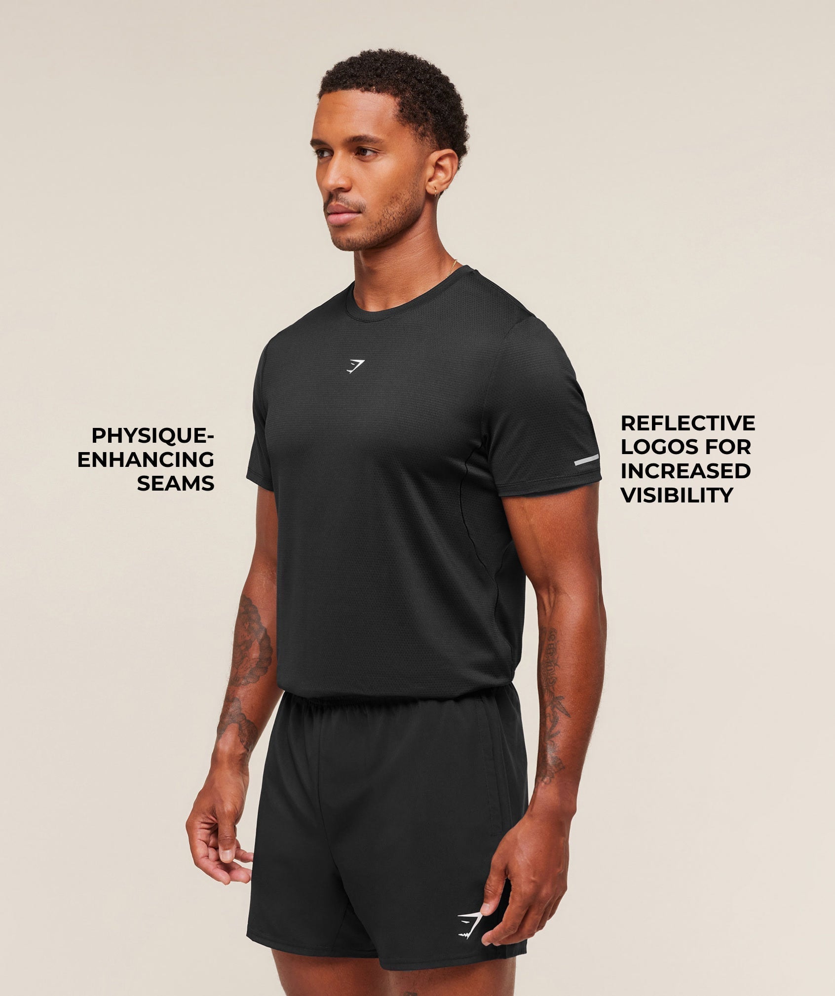 Gymshark Running T-Shirt - Black