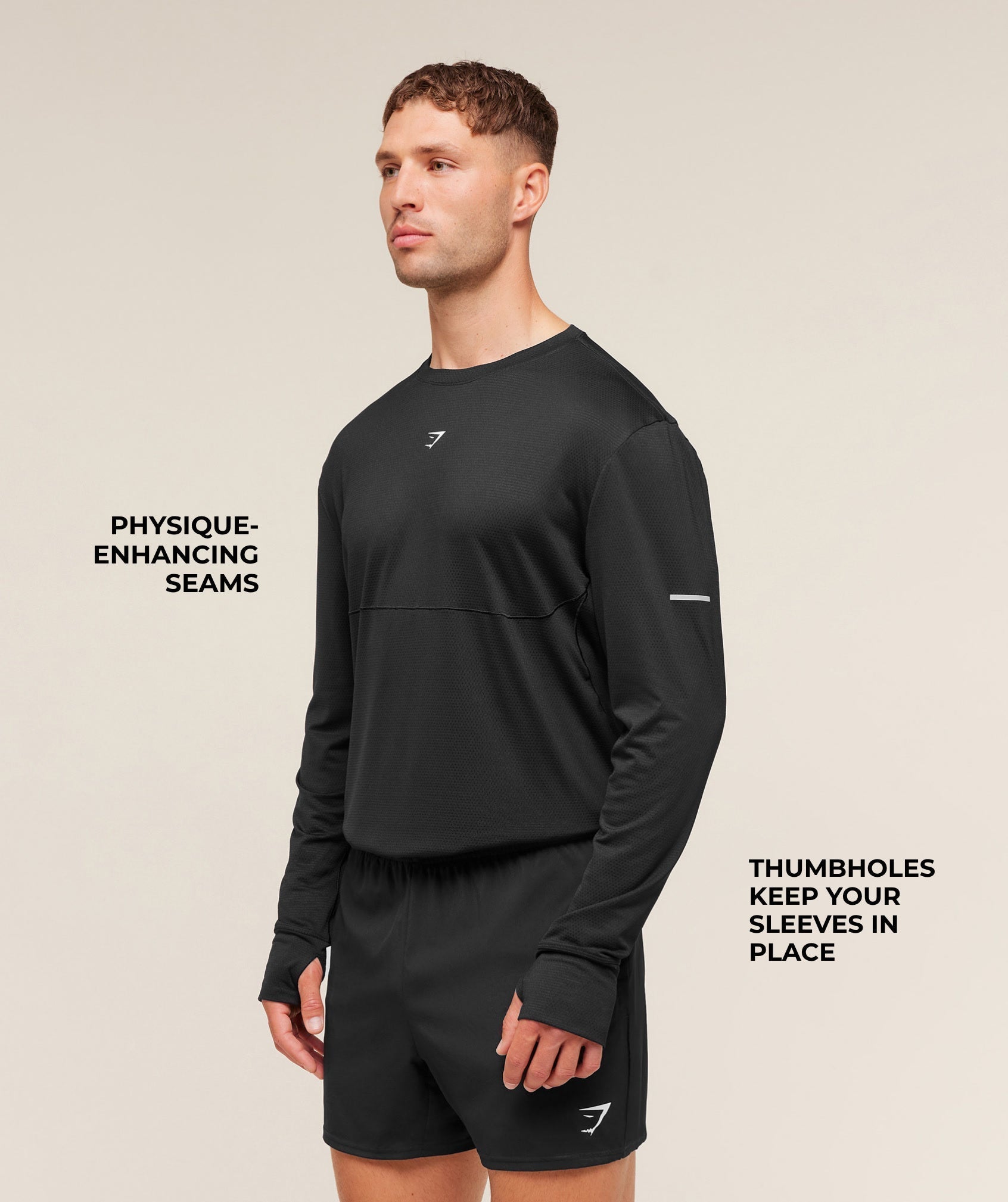 Gymshark Running Long Sleeve T-Shirt - Black