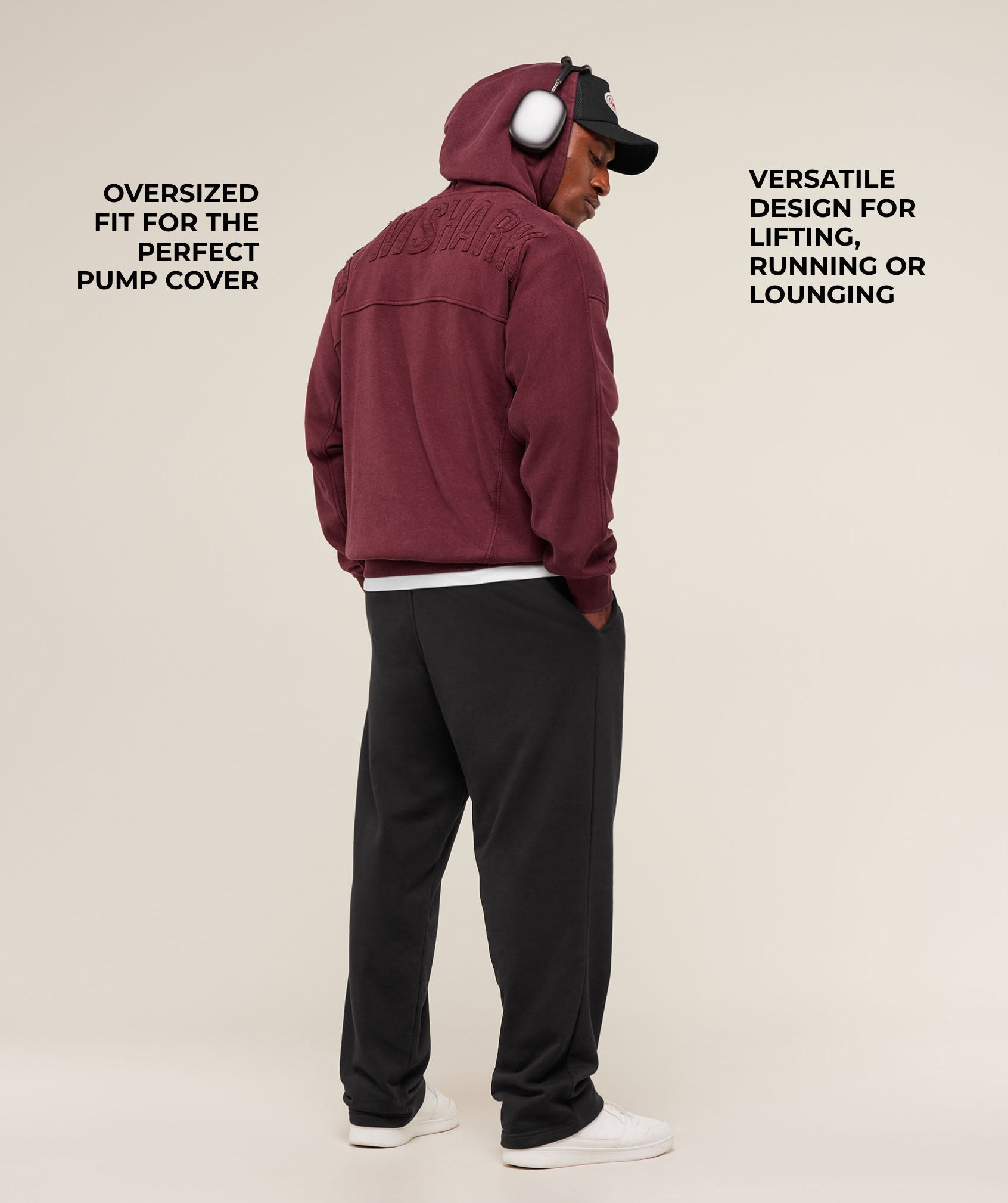 Gymshark Power Washed Hoodie - GS Rich Maroon