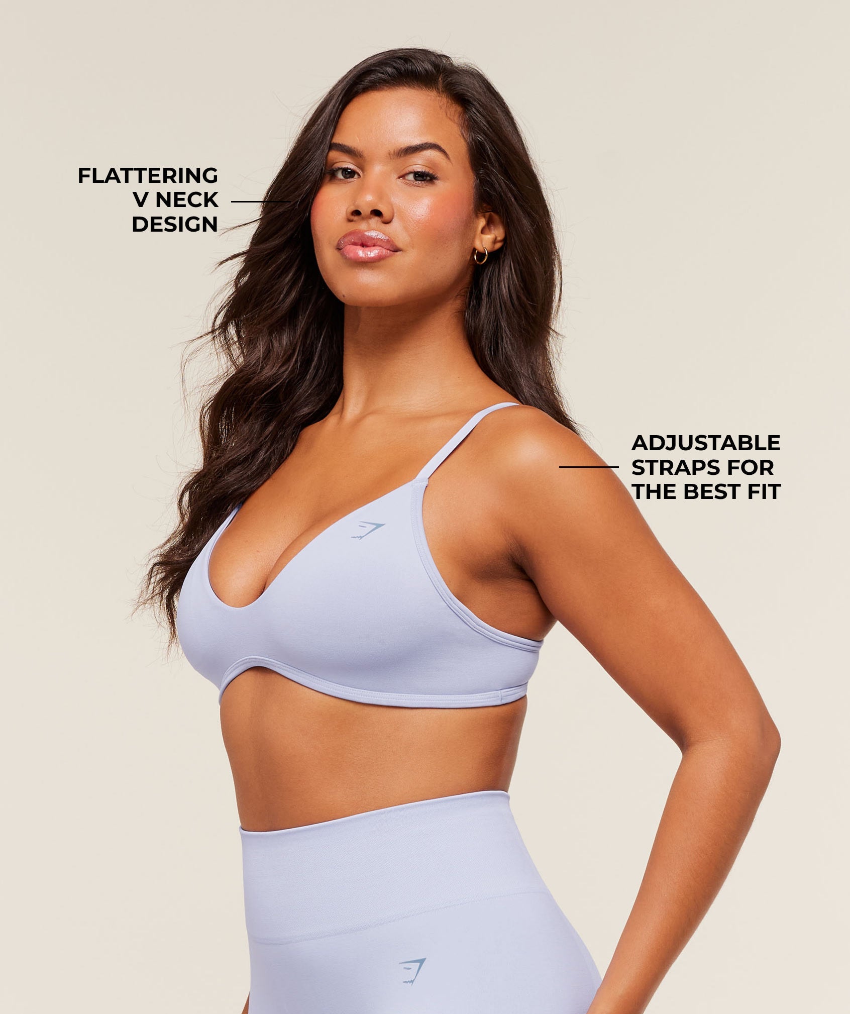 Gymshark Soft Sculpt V-neck Sports Bra - Peri Blue