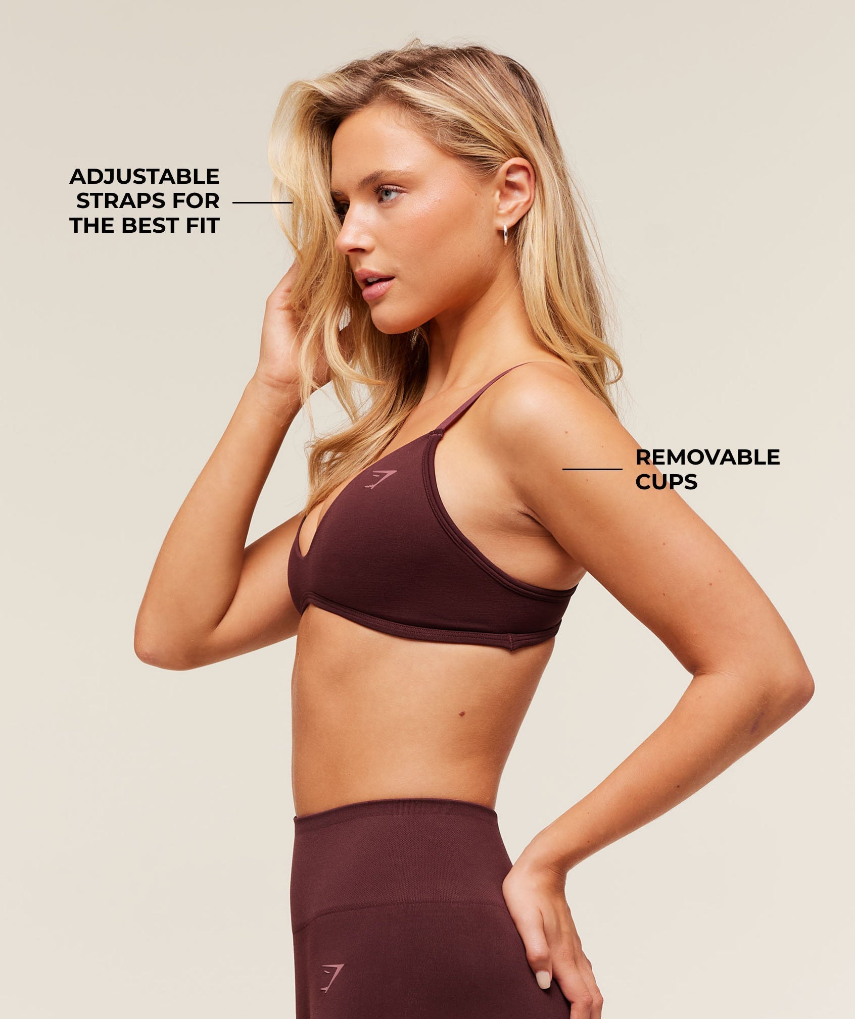 Gymshark Soft Sculpt V-neck Sports Bra - Rich Maroon