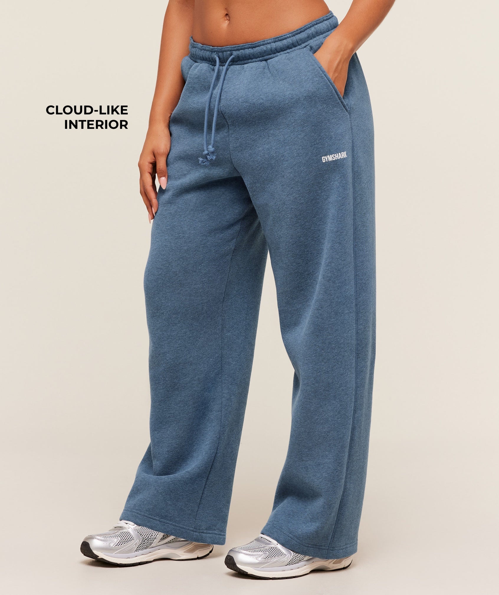 Gymshark Cosy Luxe Straight Leg Regular Joggers - Compound Blue Marl