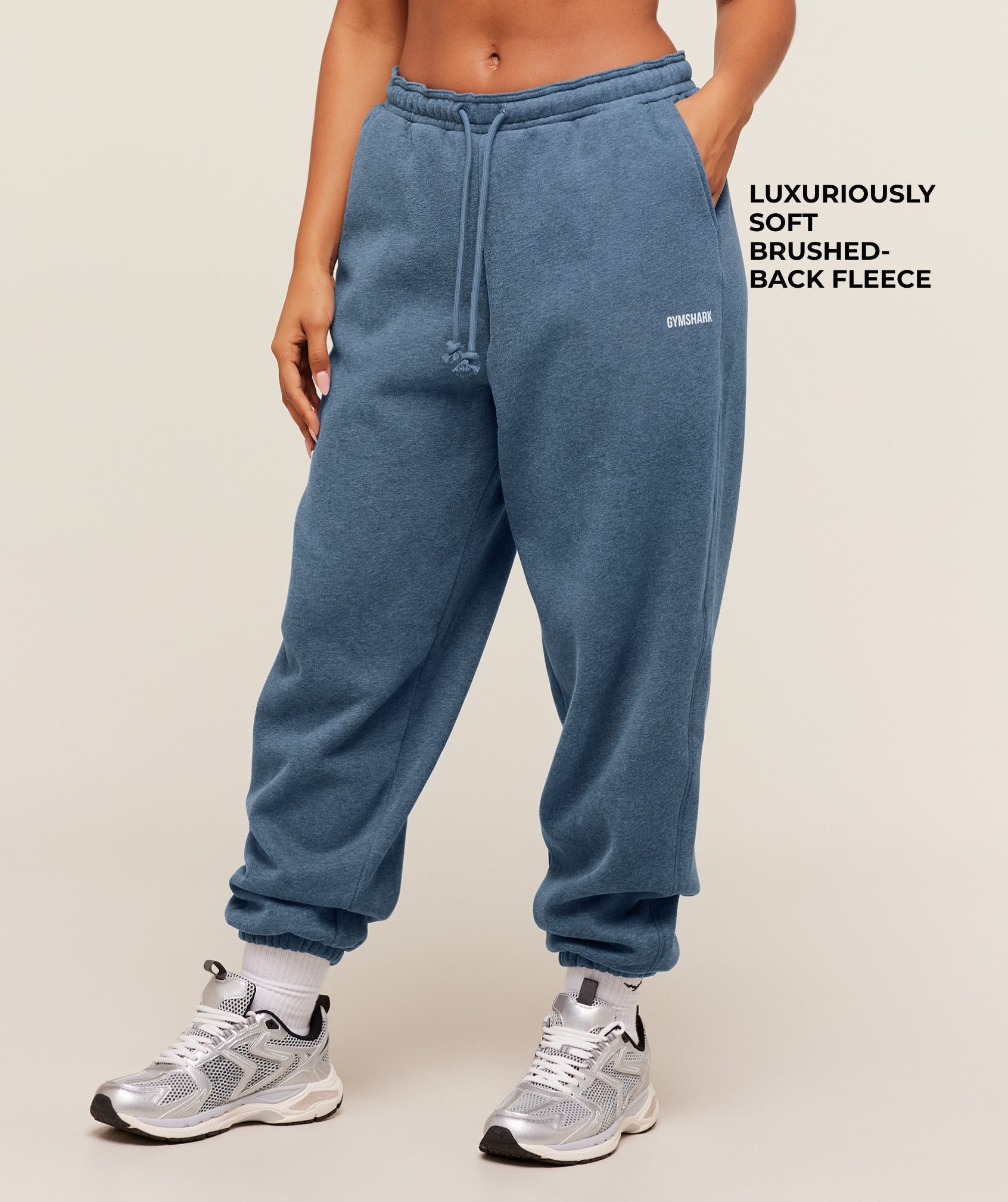 Gymshark Cosy Luxe Cuffed Joggers - Compound Blue Marl