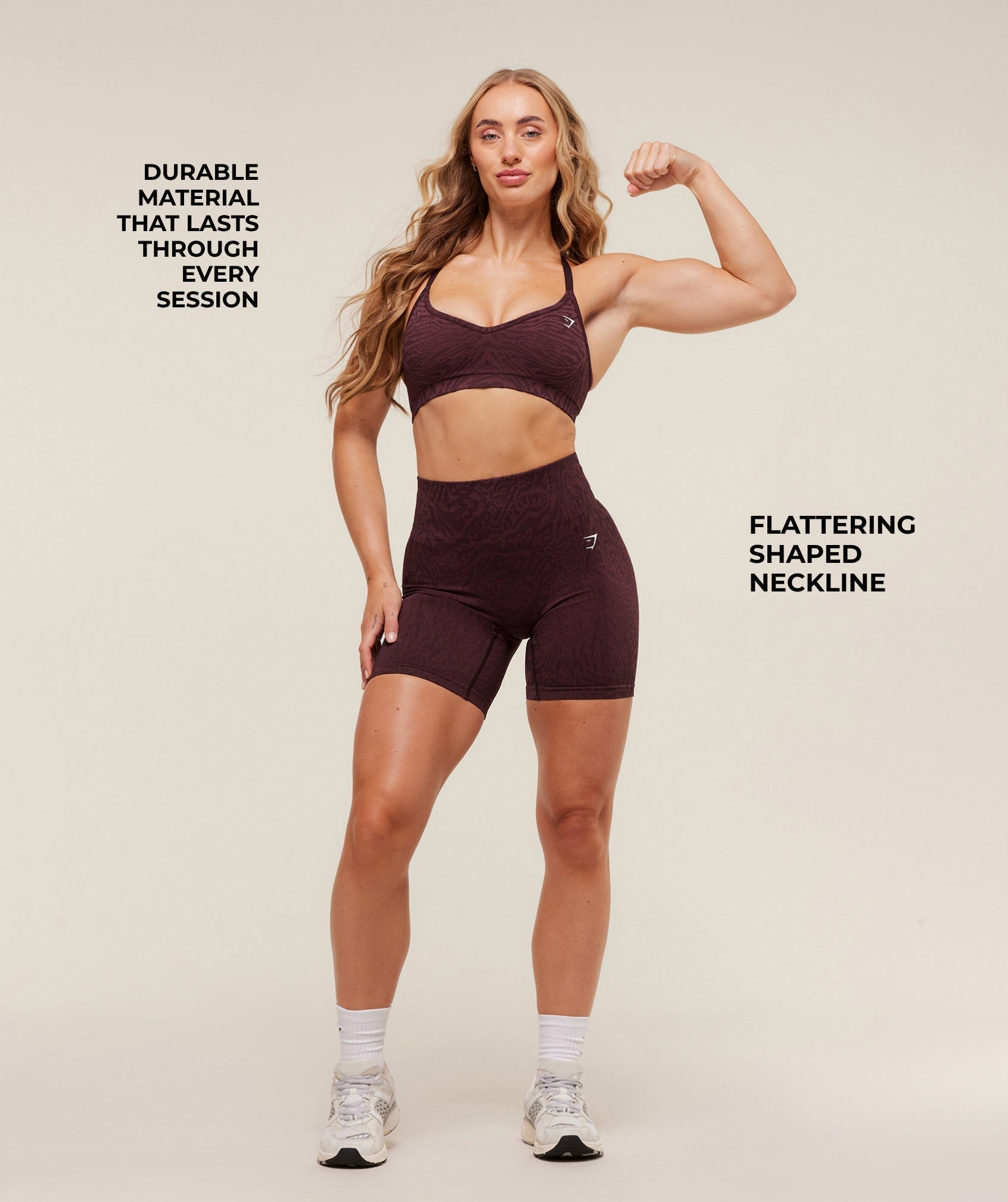 Gymshark Adapt Animal Seamless Sports Bra - Cherry Purple/Reset Pink