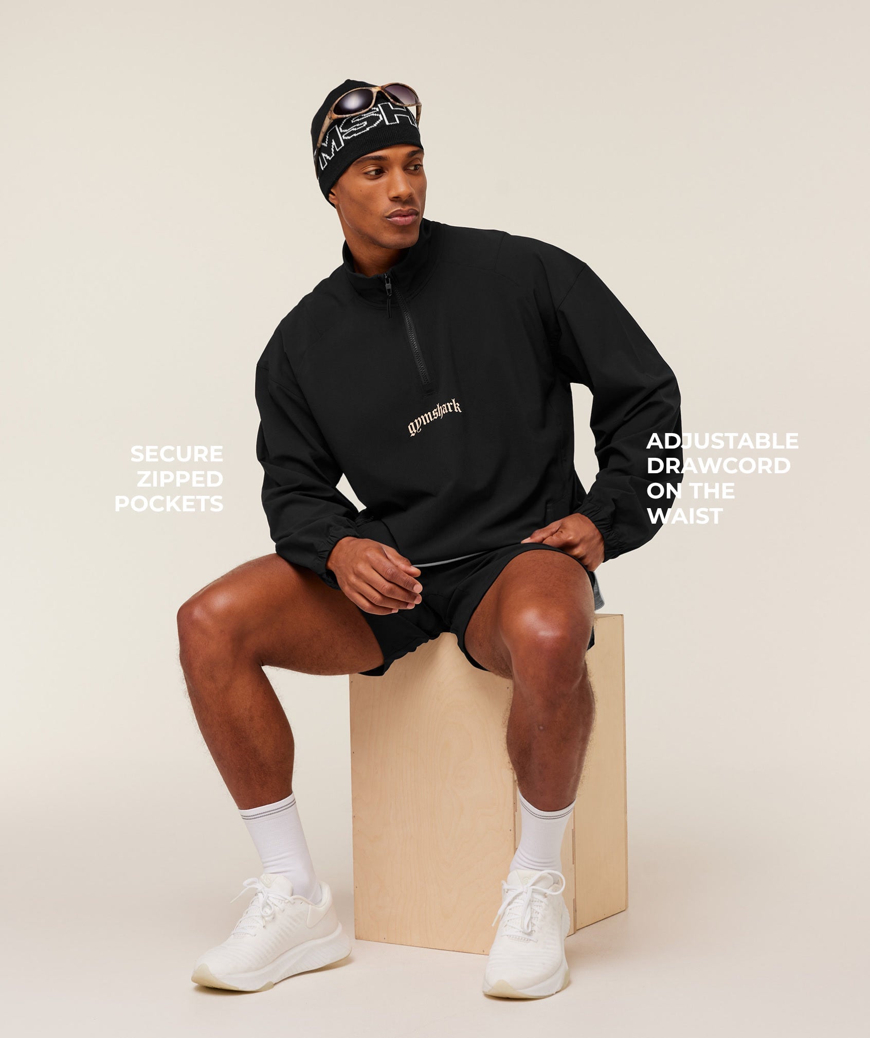 Gymshark Tactical Shell 1/4 Zip - Black