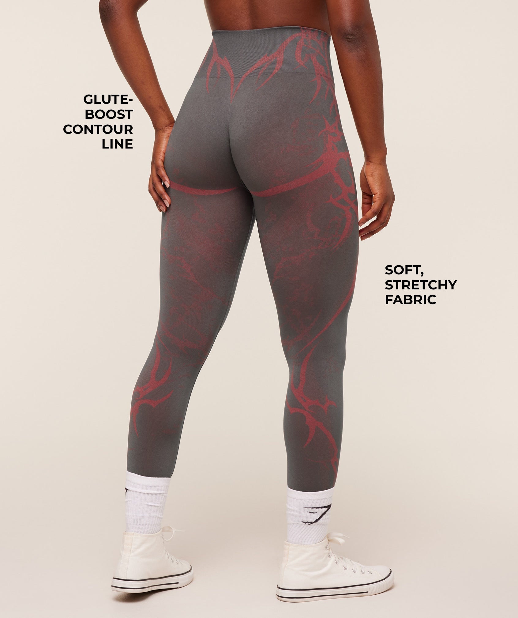 Gymshark Storm Seamless Leggings - GS Dark Grey/GS Zesty Red