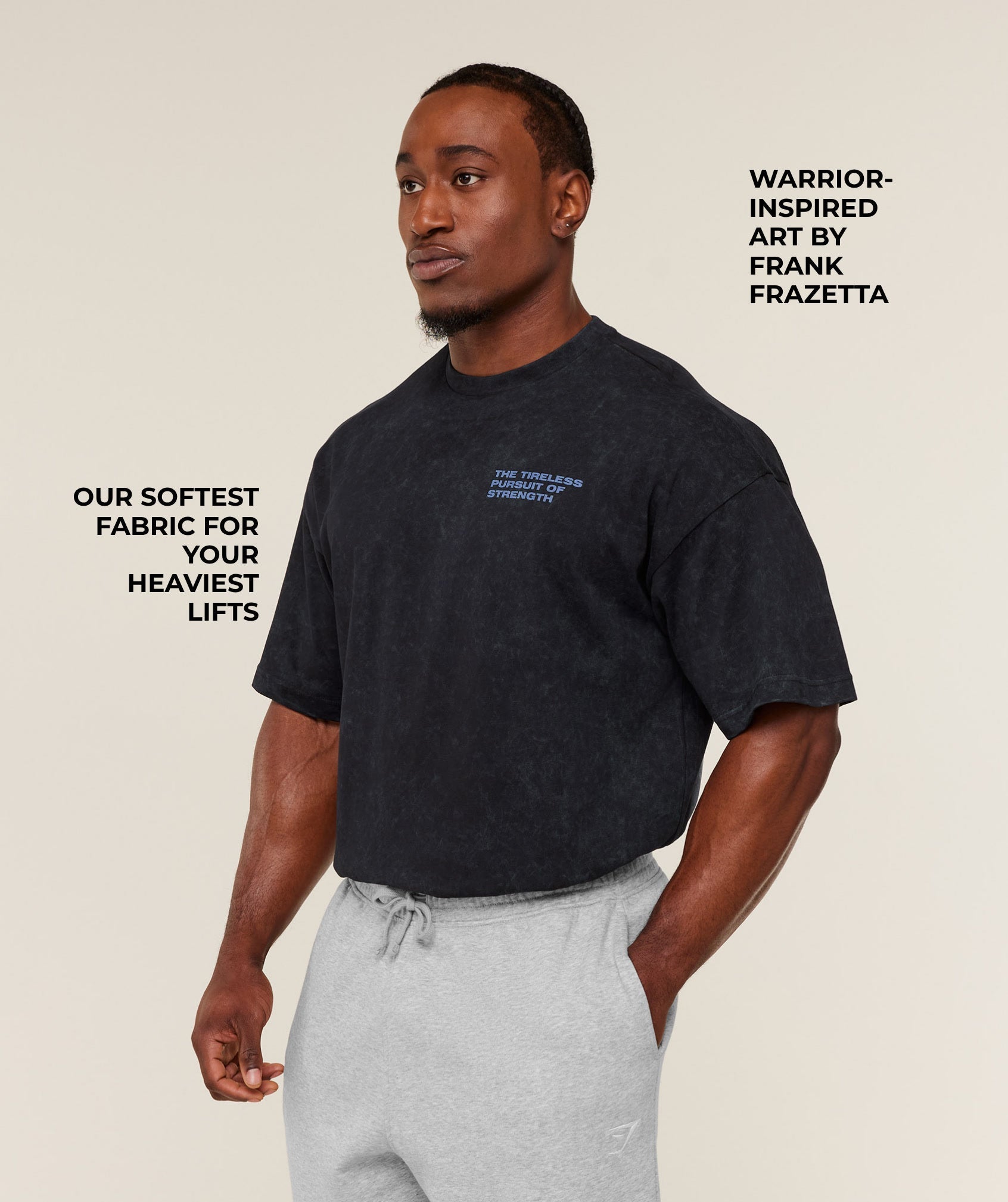 Gymshark Power x Frazetta Graphic T-Shirt - Black