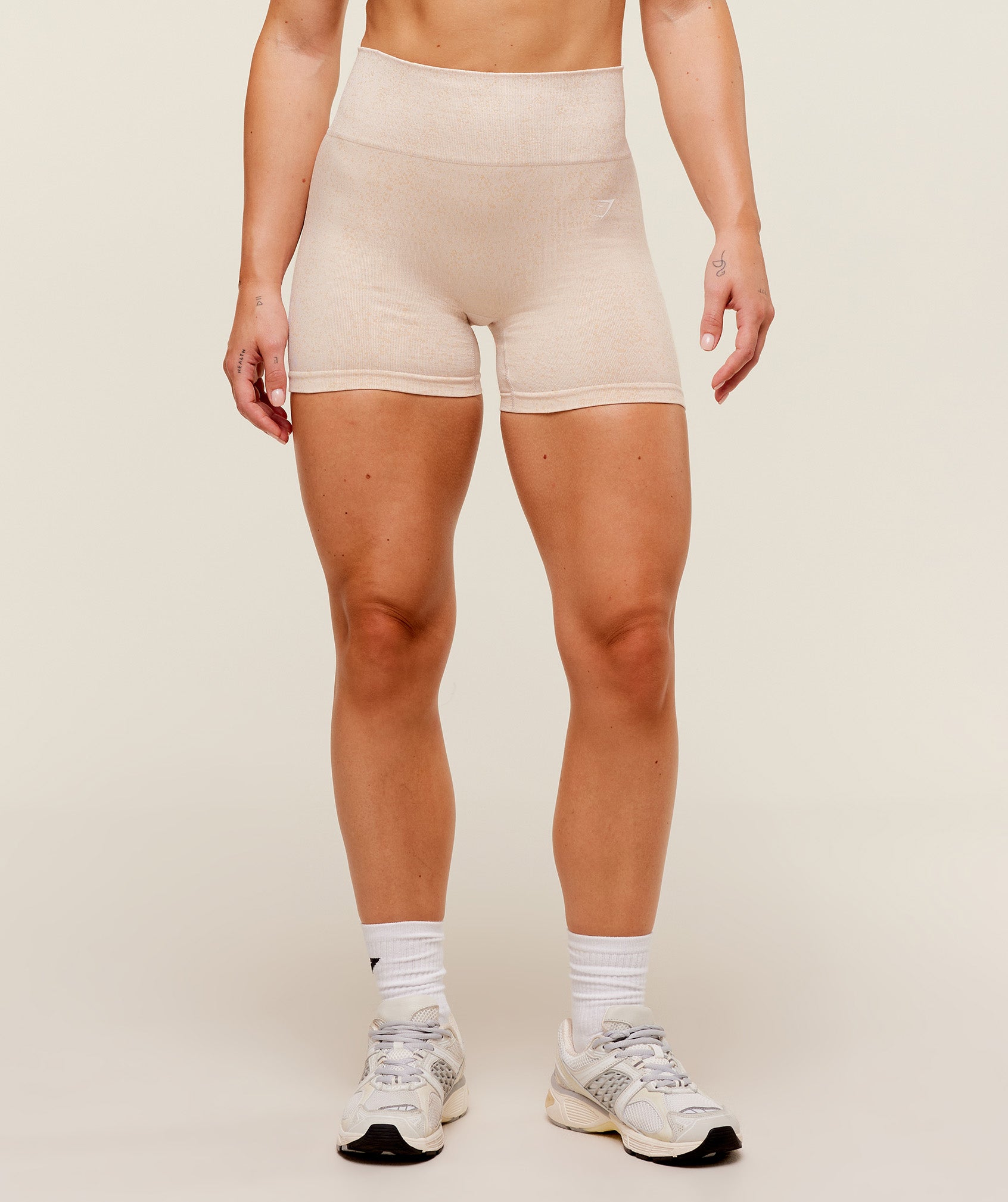 Gymshark Adapt Fleck x Whitney Seamless Shorts - Coconut White