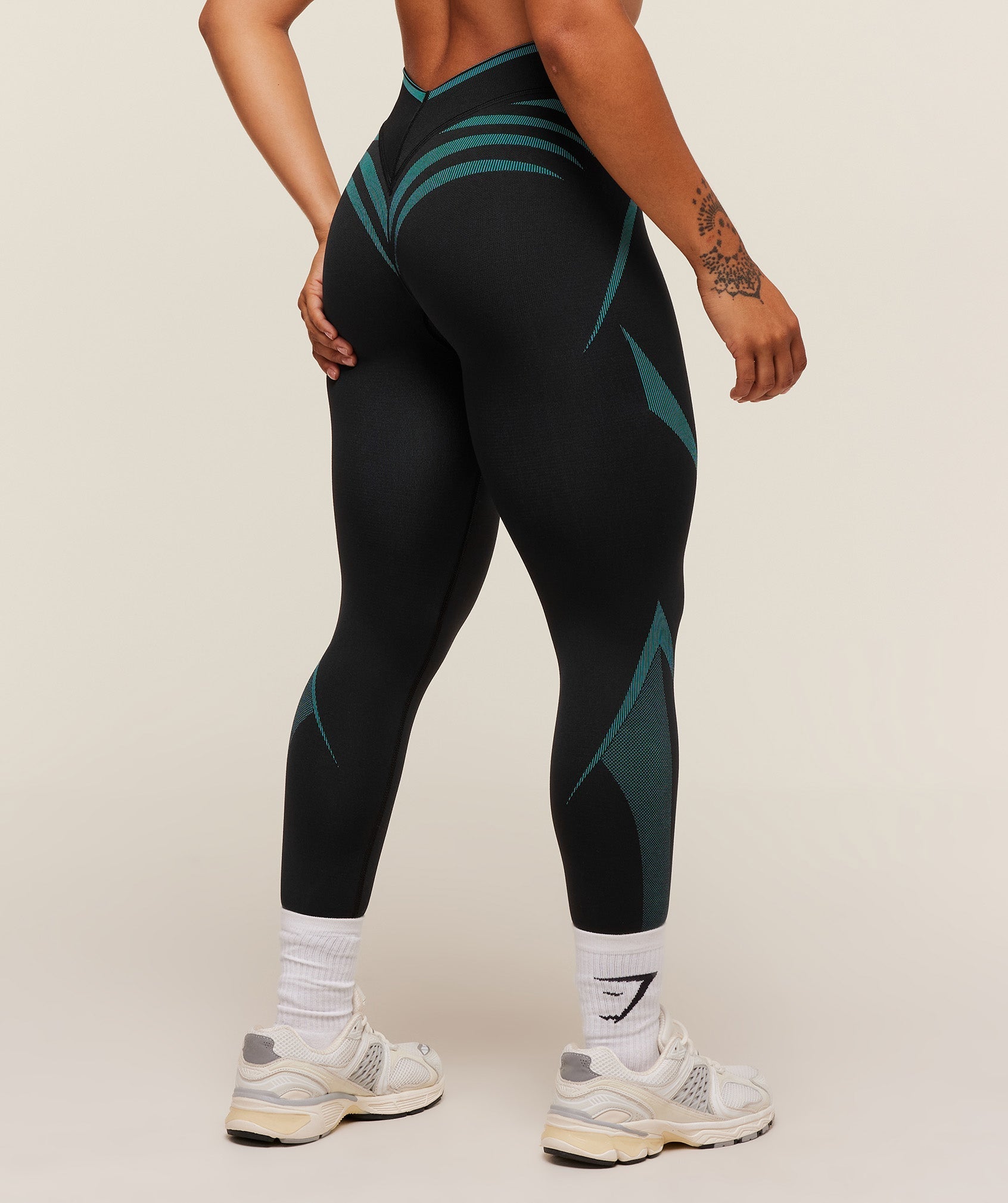 Gymshark Apex Lift Seamless Leggings - Black/Brand Blue