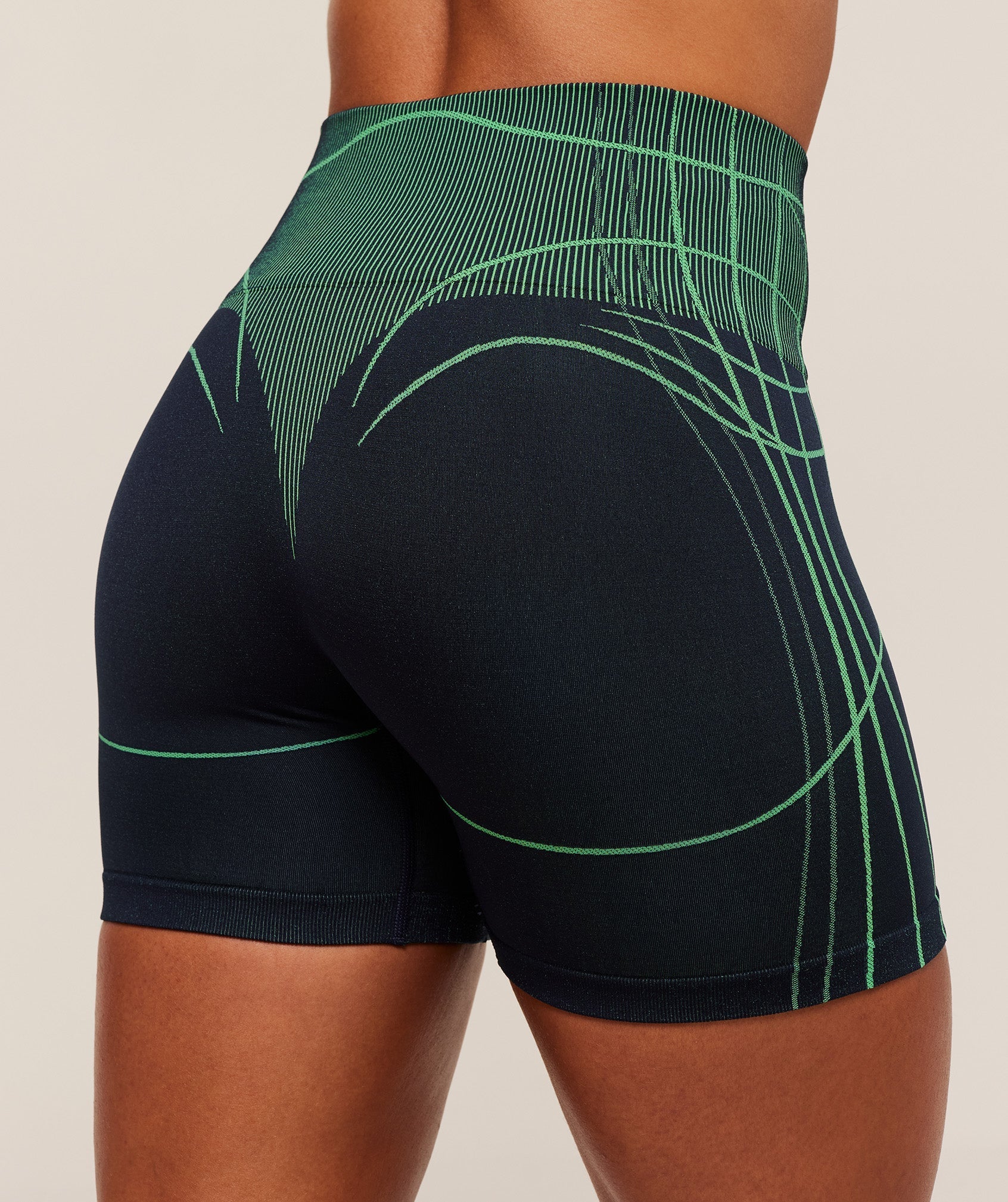Gymshark Apex Seamless Shorts - Heavy Blue/Active Green