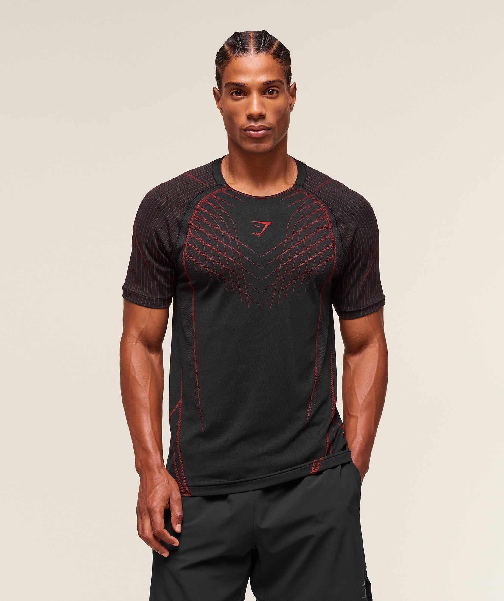 Gymshark Apex Seamless T-Shirt - Black/Carmine Red