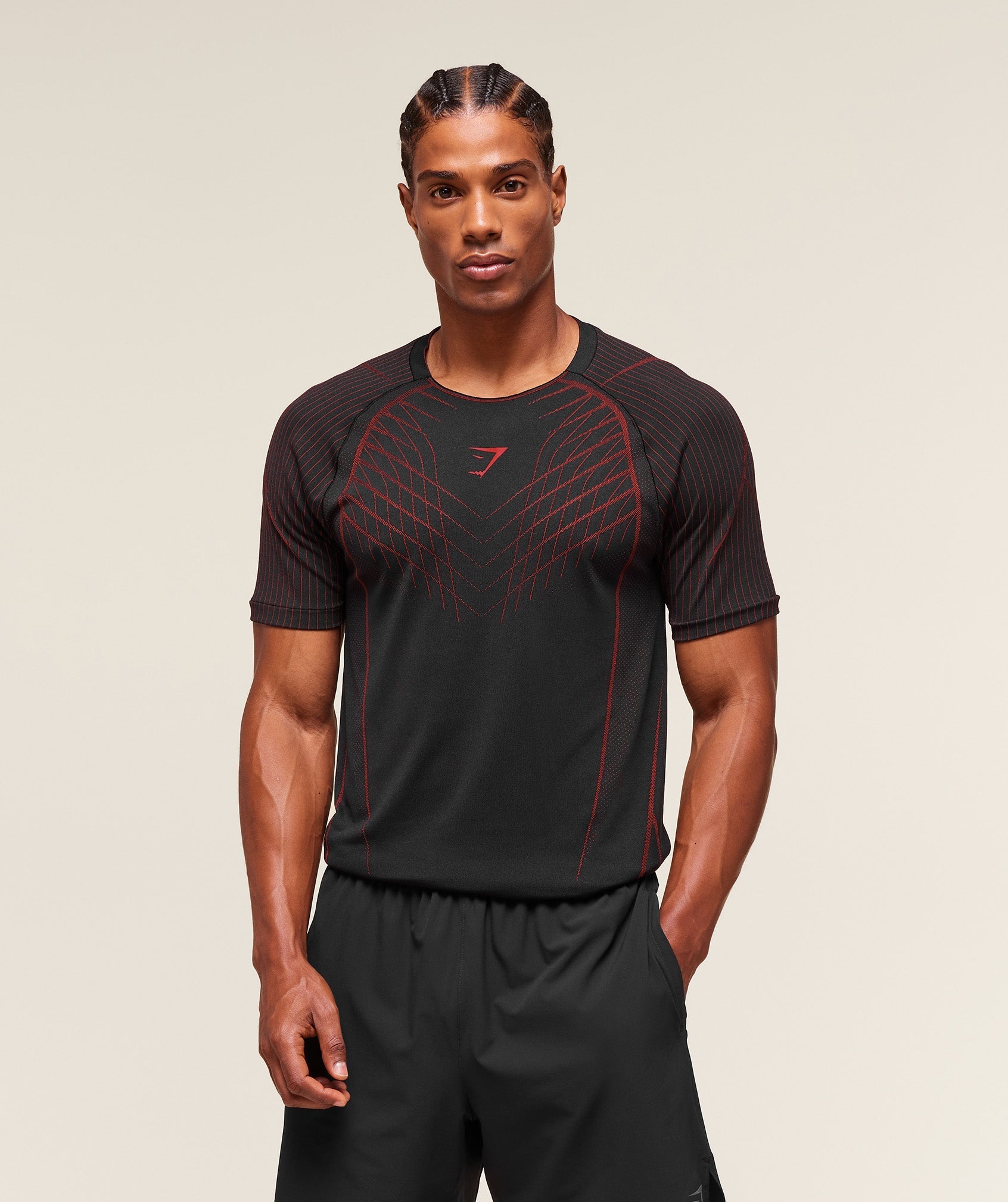 Gymshark Apex Seamless T-Shirt - Black/Carmine Red