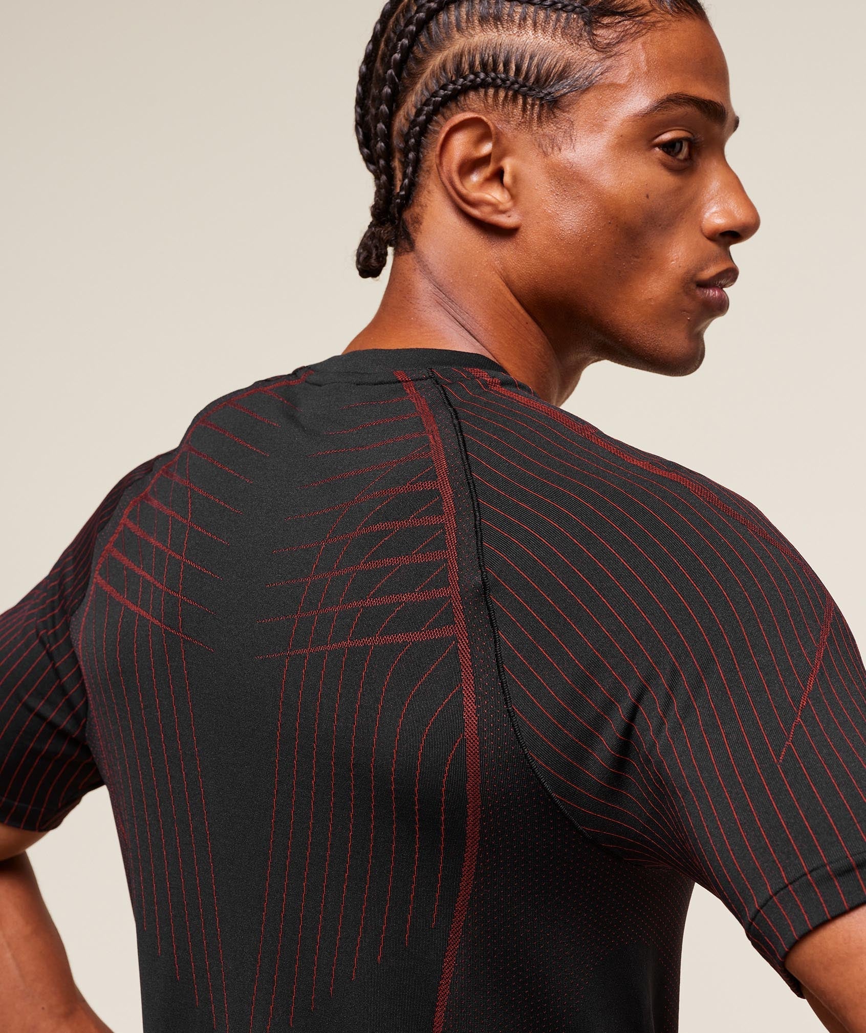 Gymshark Apex Seamless T-Shirt - Black/Carmine Red